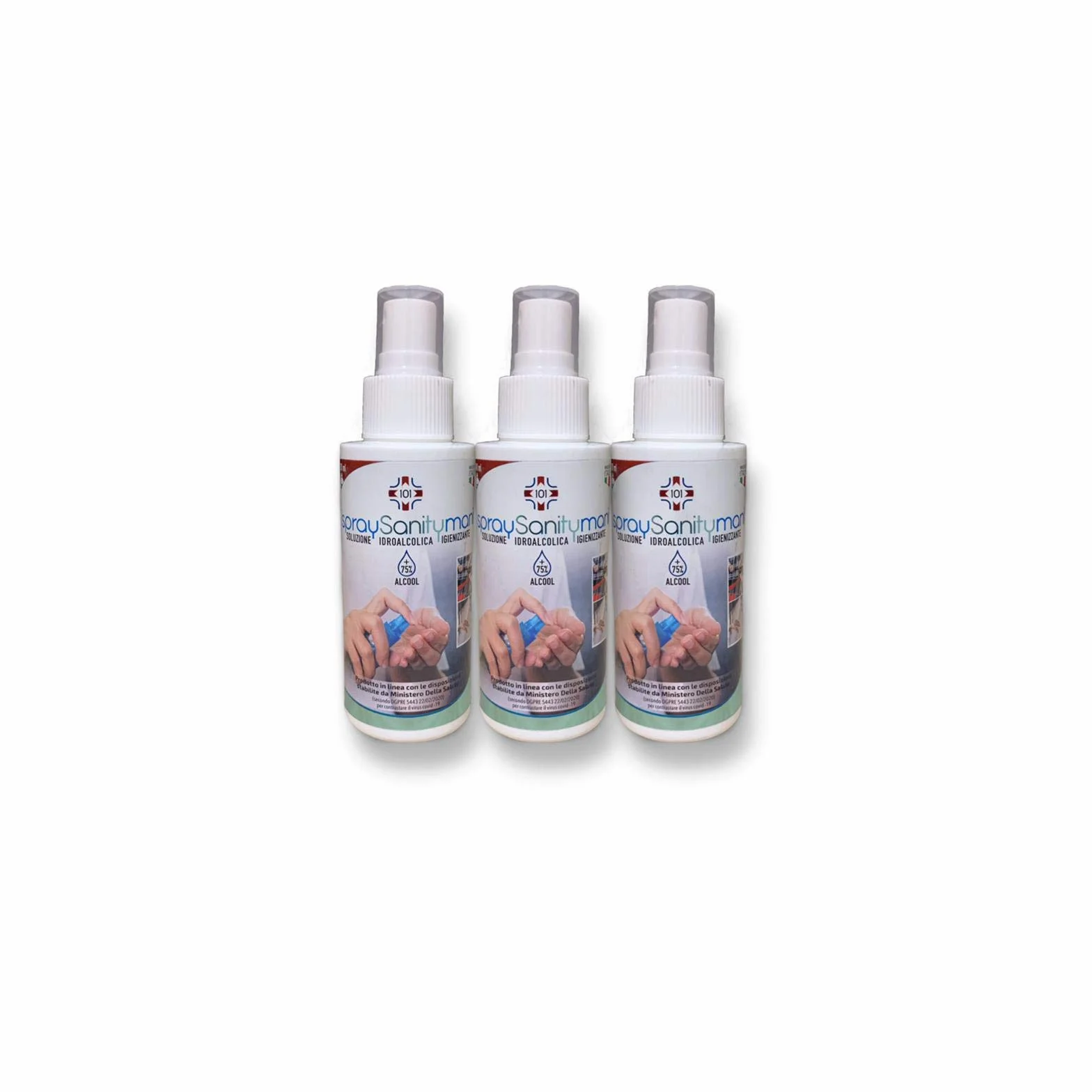Sanity Spray Igienizzante Tascabile Mani E Oggetti 75% Alcool - 3 X 100 Ml