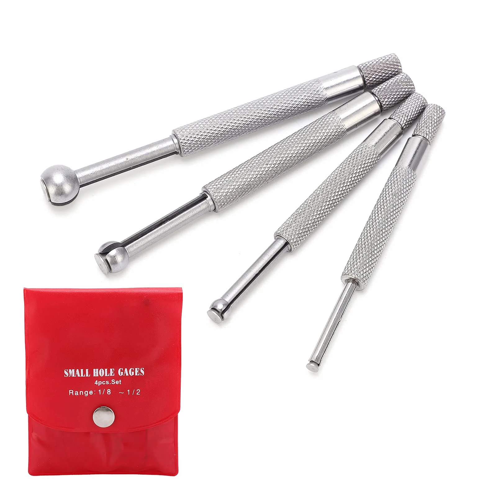 Calibro per Fori 4PCS Calibro Telescopico Calibro a Sfera Completo Set di Alesametri 3‑13 Mm per Misurazione di Scanalature di Fessure per Piccoli Fori