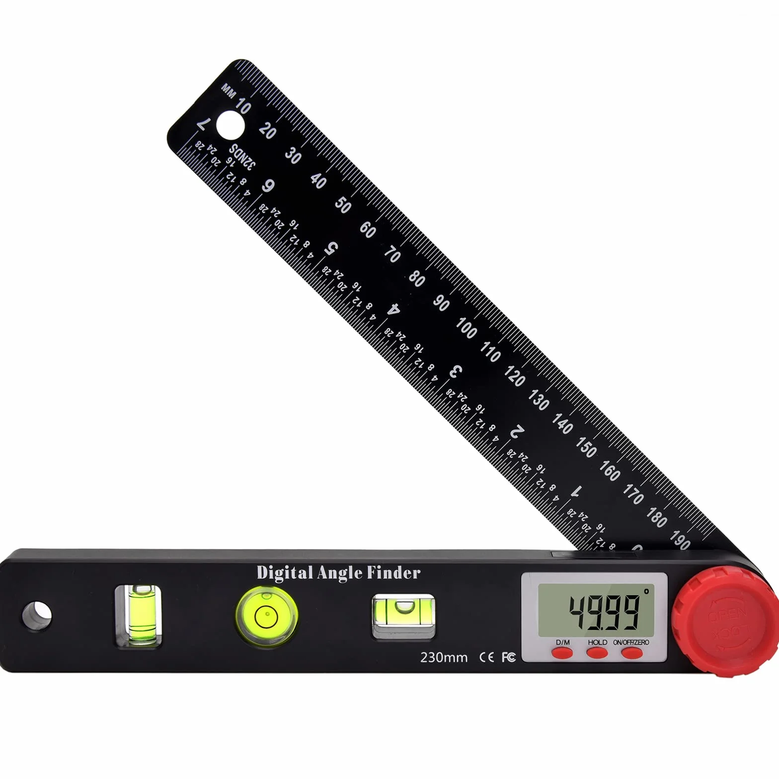 Goniometro Digitale 230mm 0-999.9° Angle Finder Inclinometro con LCD Livella Digitale