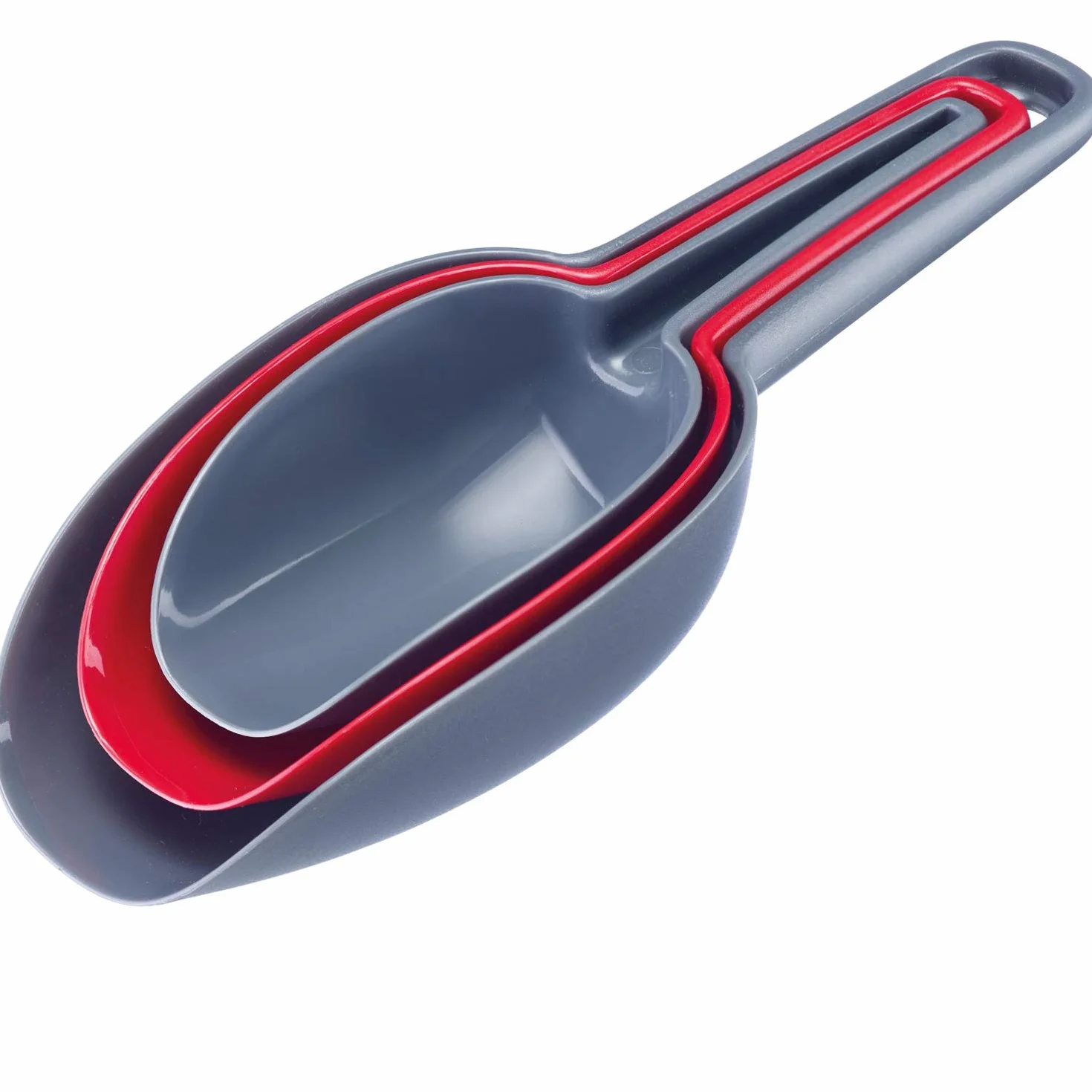 Westmark Set di palette per pesare/riempire, 3 pezzi, Capacità: 50/100/150 ml, Inseribili l'una nell'altra, Plastica, Senza BPA, Trionale, Antracite/Rosso, 90902270