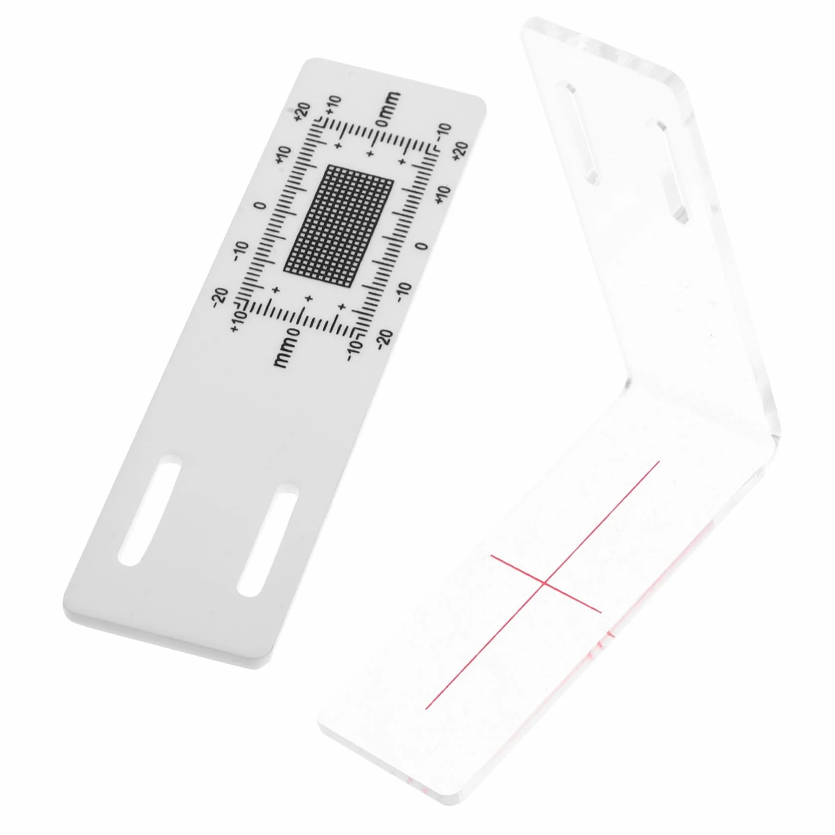 Housoutil Fessurimetro a Forma di l in Acrilico Bianco, Strumento di Misurazione per Larghezza Crepe, per Monitoraggio Crepe Angolari in Edilizia, Set 1 Pezzo