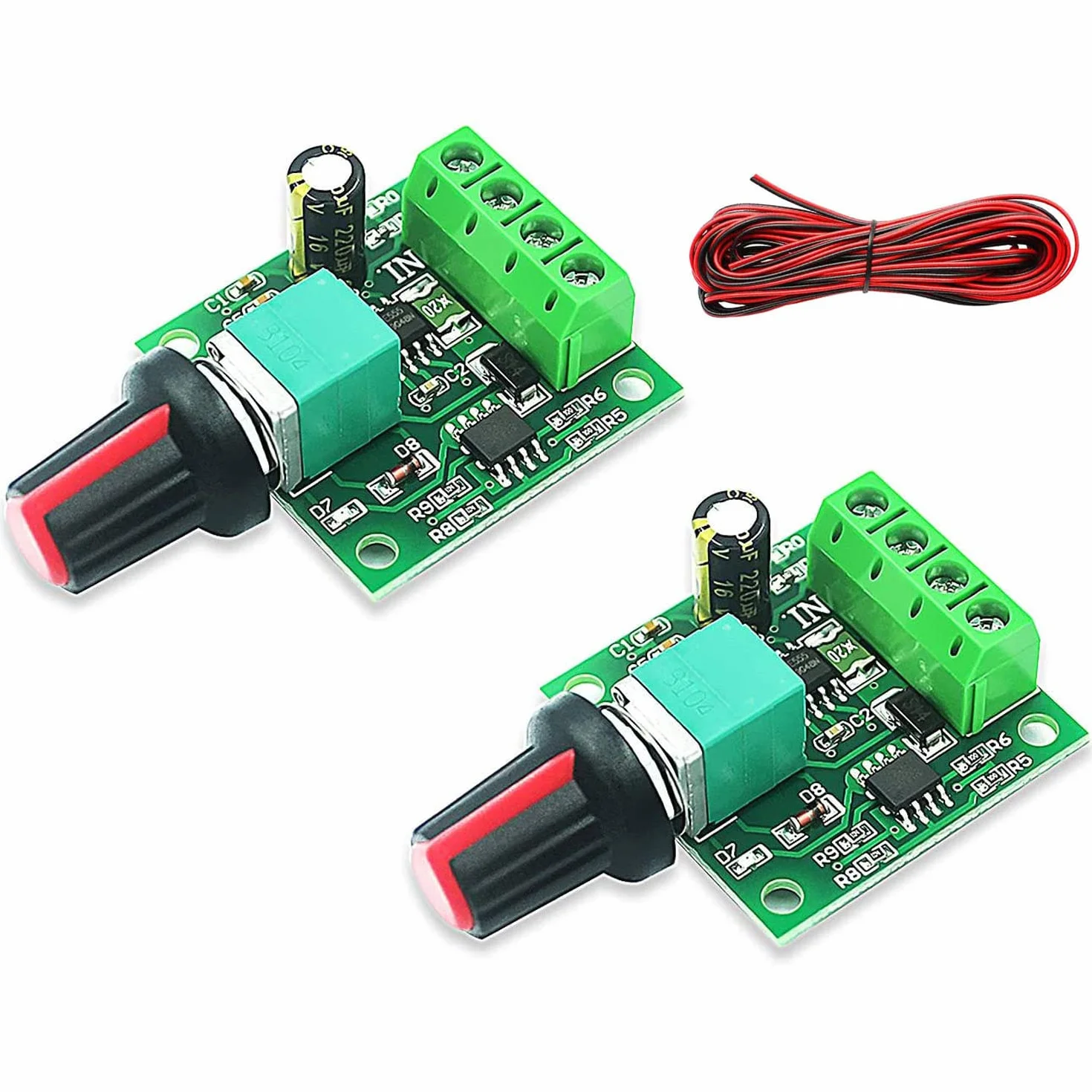RUNCCI-YUN 2pcs Controller di Velocità PWM Motore DC,potenziometro 12 volt,regolatore di tensione 12v,Regolatore di Tensione Variabile1.8v-12v,Modulo Interruttore Regolabile Velocità