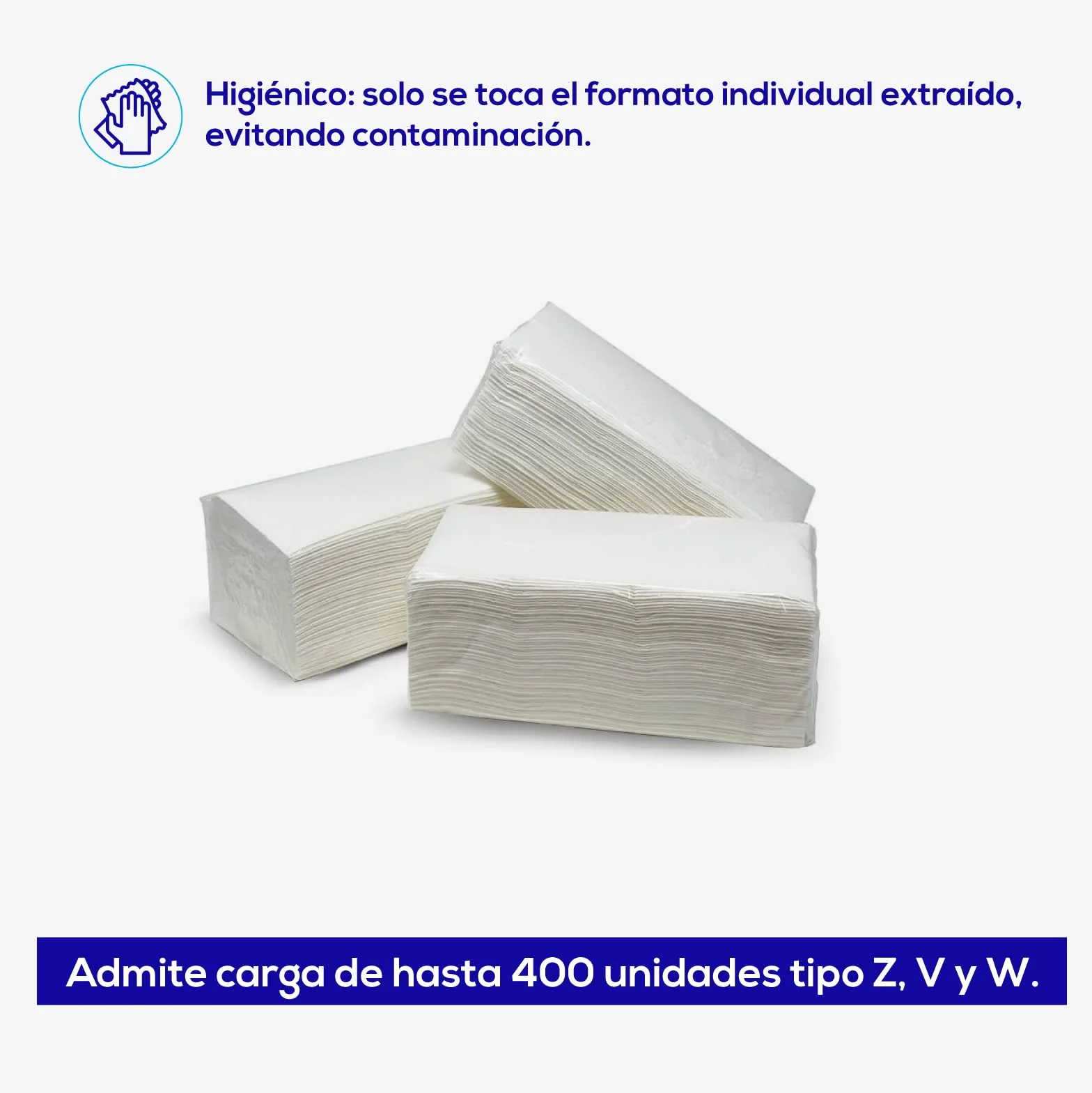 Jofel Distributore di Carta igienica AZURE AH7000 400 tovaglioli Zigzag ABS Confezione da 2