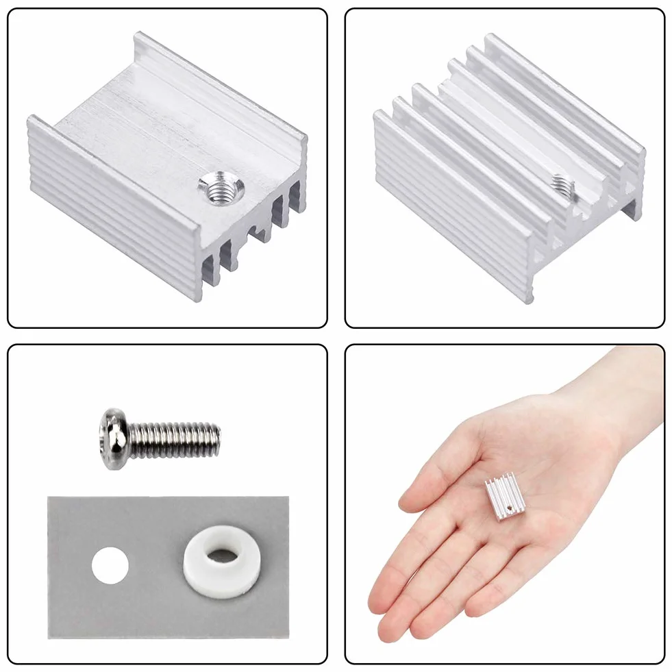 Dissipatore Termico Alluminio TO-220 Kit per Transistor MOSFET 10 Set Isolante