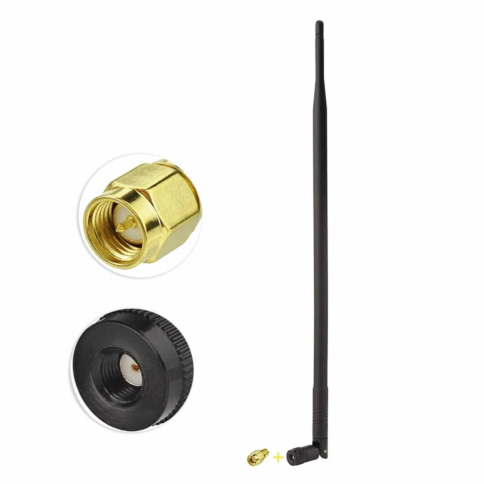 Superbat Antenna Esterna Omnidirezionale 900MHz 3G 4G 9dBi Gomma RPSMA SMA M Router Telecamere