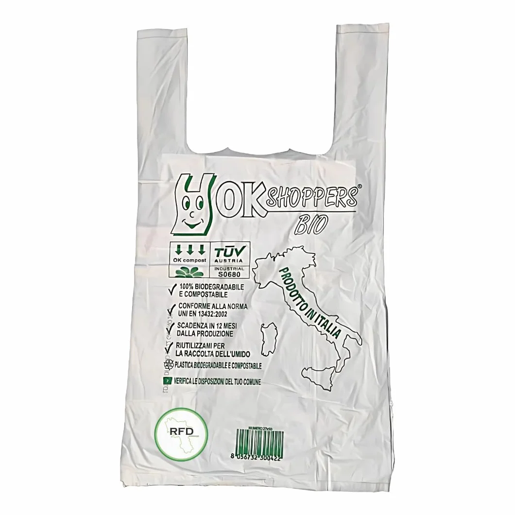 Buste Shopper 500 pezzi con Manico - Biodegradabili Compostabili 27x50
