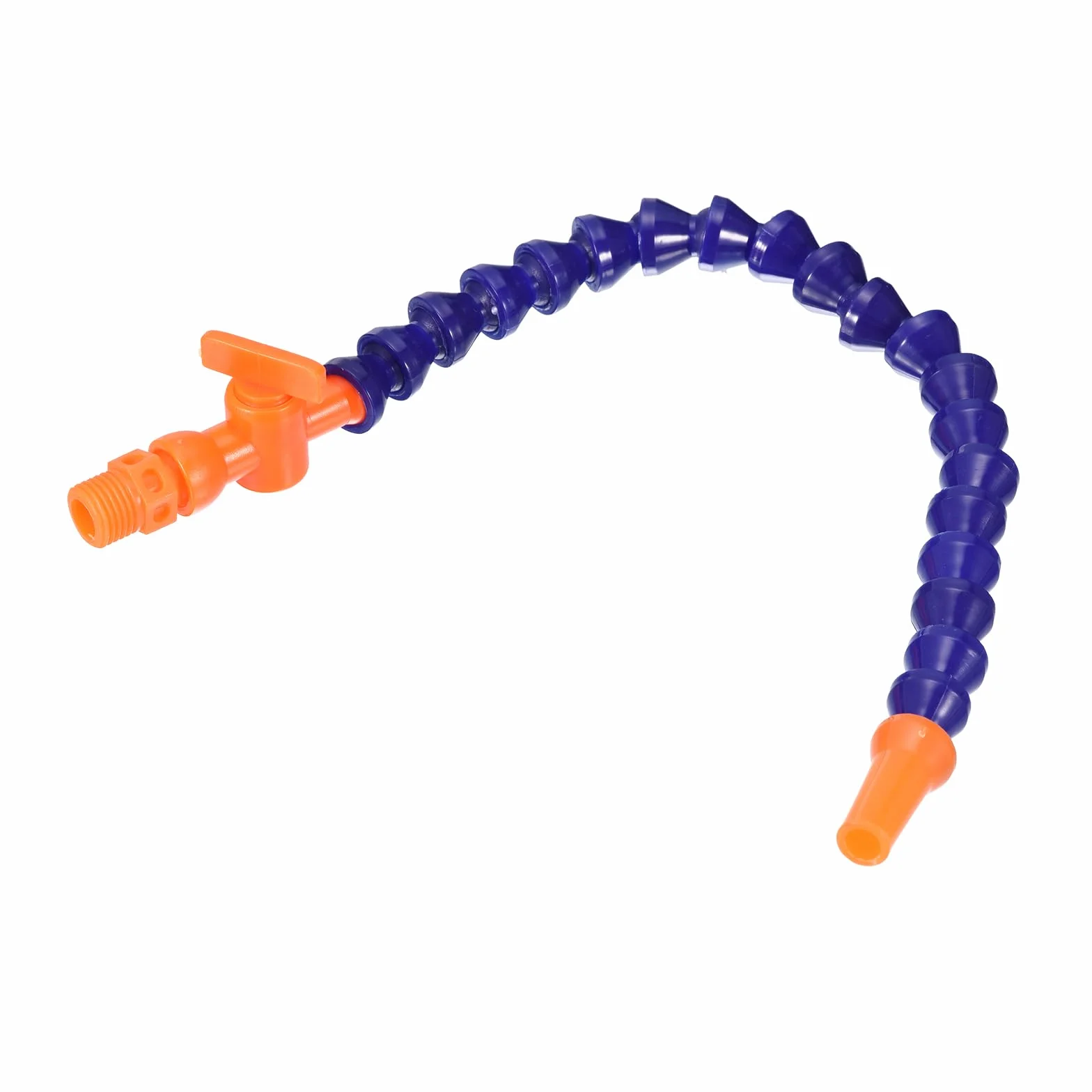 QUARKZMAN 1/4PT Filettatura 7mm Ugello ID Flessibile Refrigerante Tubo x 1pz Plastica Acqua Olio Liquido Flessibile con Valvola per Macchina e Attrezzatura, [Blu, Arancione]