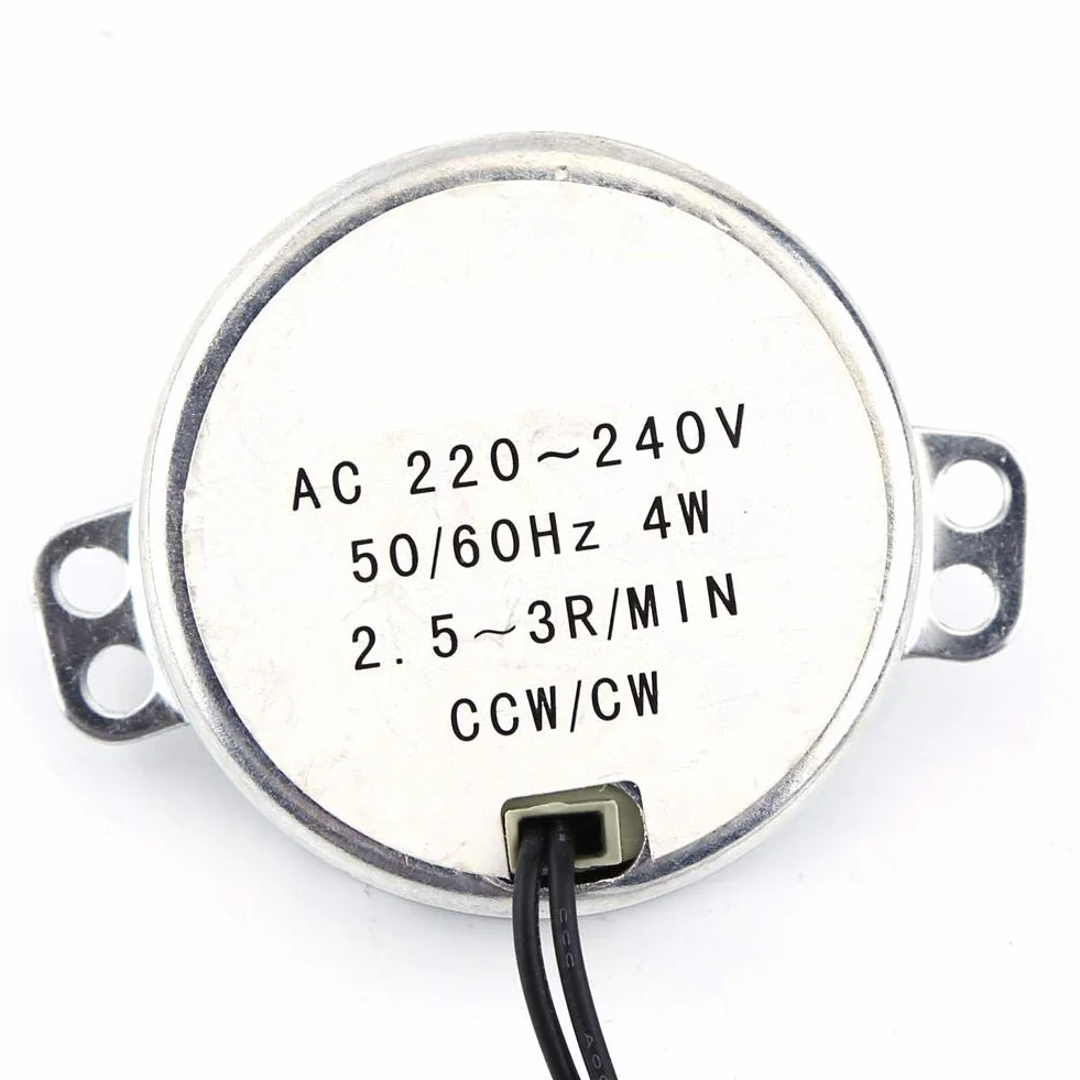 Motore Sincrono AC 220-240V 2.5-3 RPM 4W per Giradischi e Meccanismi di Rotazione Lenta