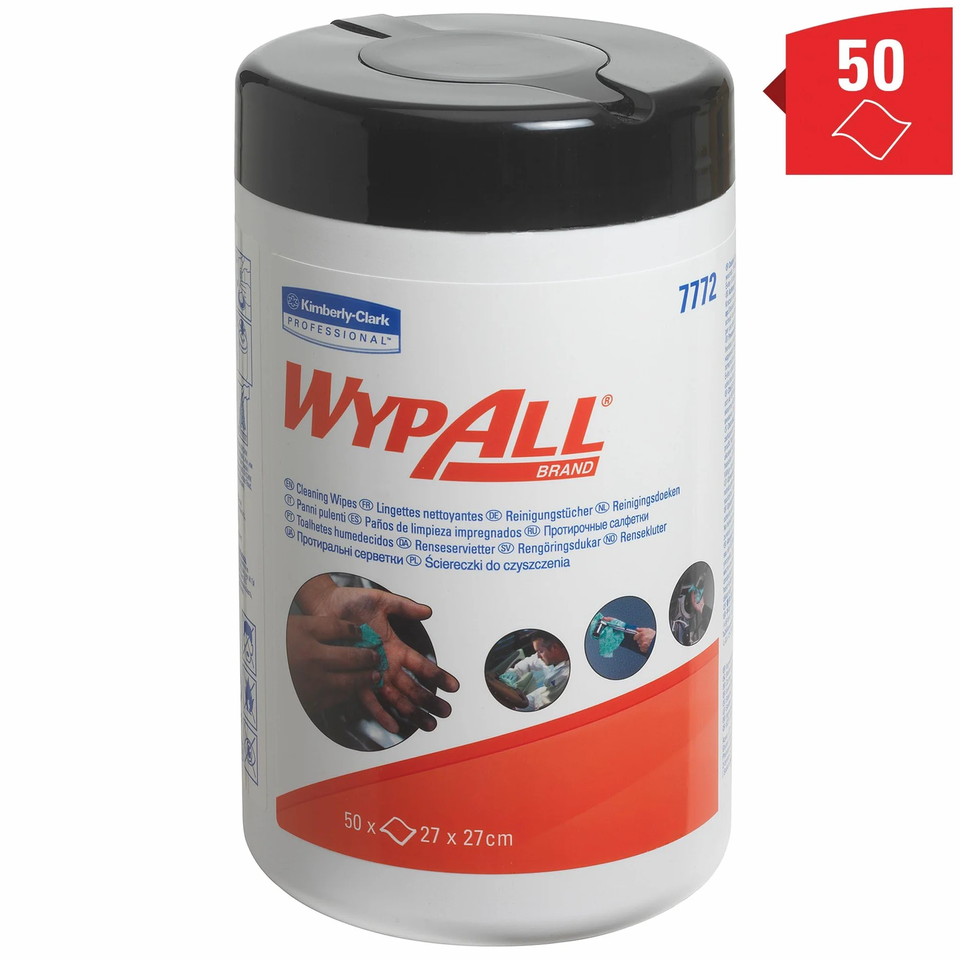 WypAll 7772 panni per la pulizia industriale 1 strato pre-impregnati 6x50 salviette (300)