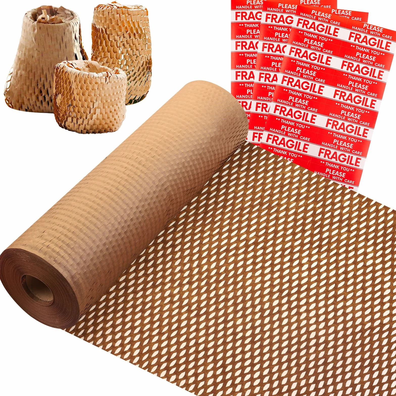 Carta a nido d'ape da imballaggio Rotolo 38 cm x 70 m marrone