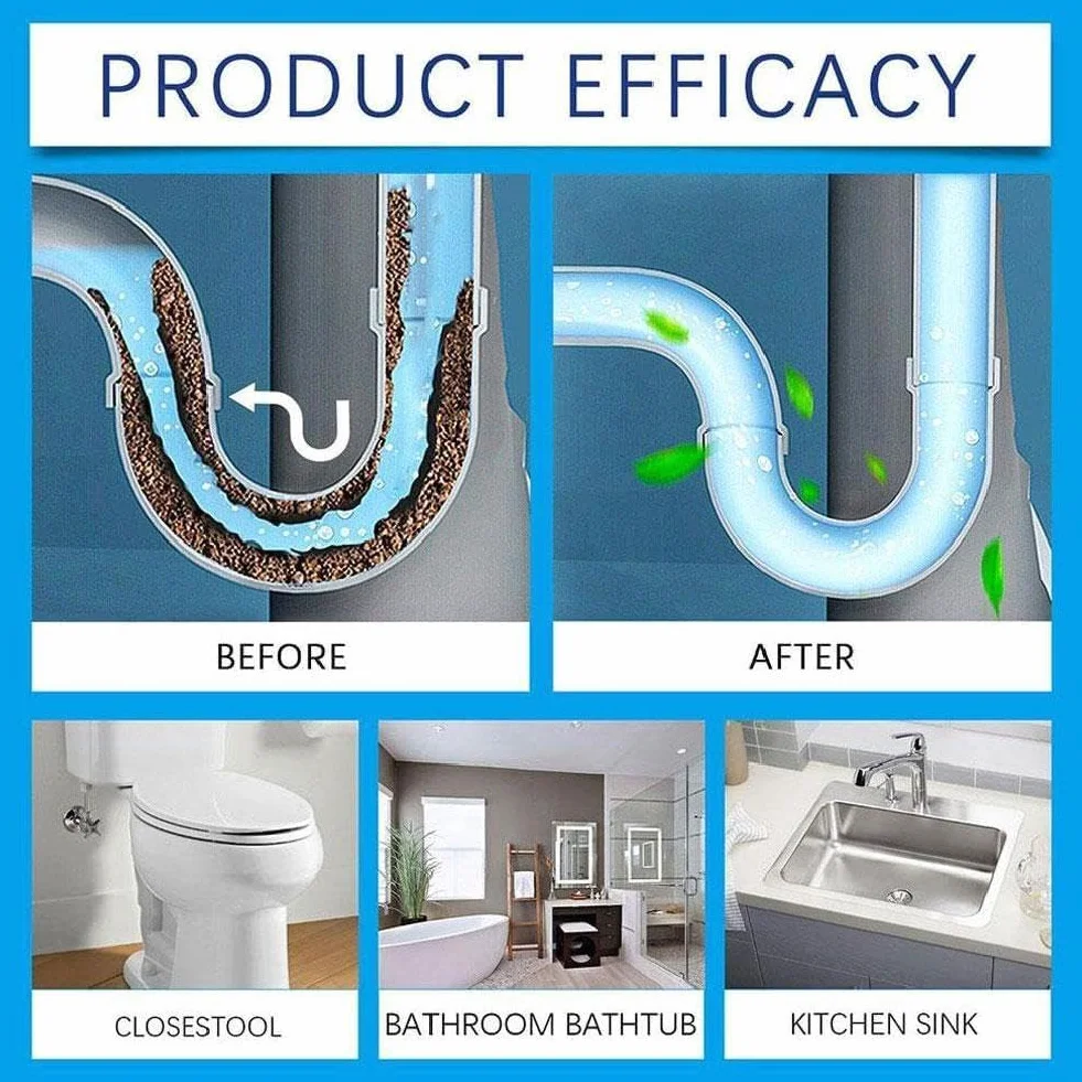 Powerful Pipe Dredging Agent, Powerful Quick Cleaning Drain Toilet Cleaner Tool, Pipeline Dredging Agent for Kitchen and Toilet Pipelines (1 pcs)