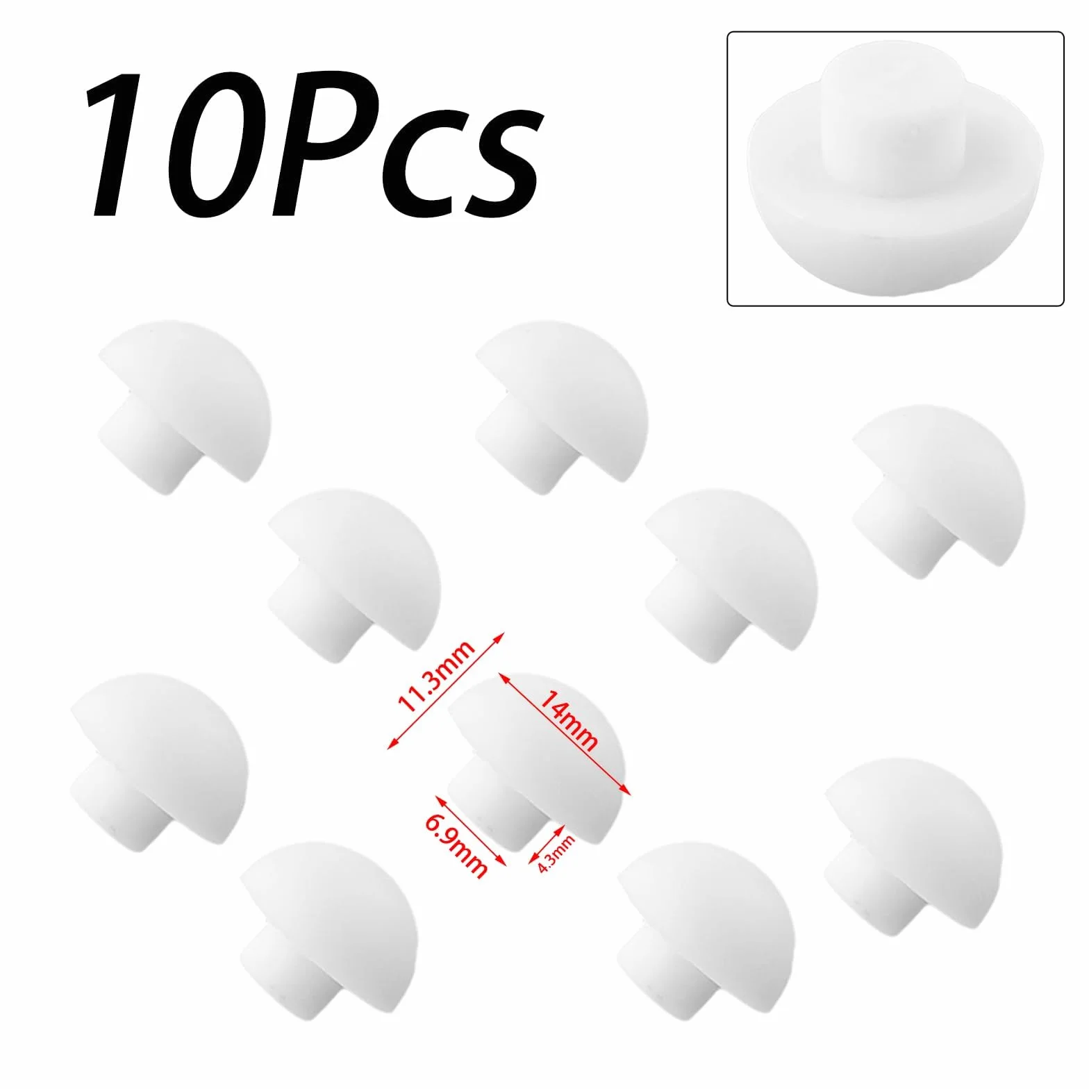 Cuscinetti Paracolpi Bianchi per Sedile WC in ABS e TPE, Set da 10 Pezzi