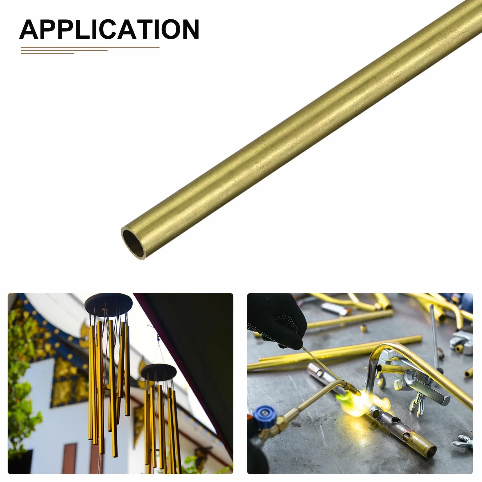 Ottone Tubo 6mm x 0.5mm x 200mm 2pz Rotondo Metallo Tubazione