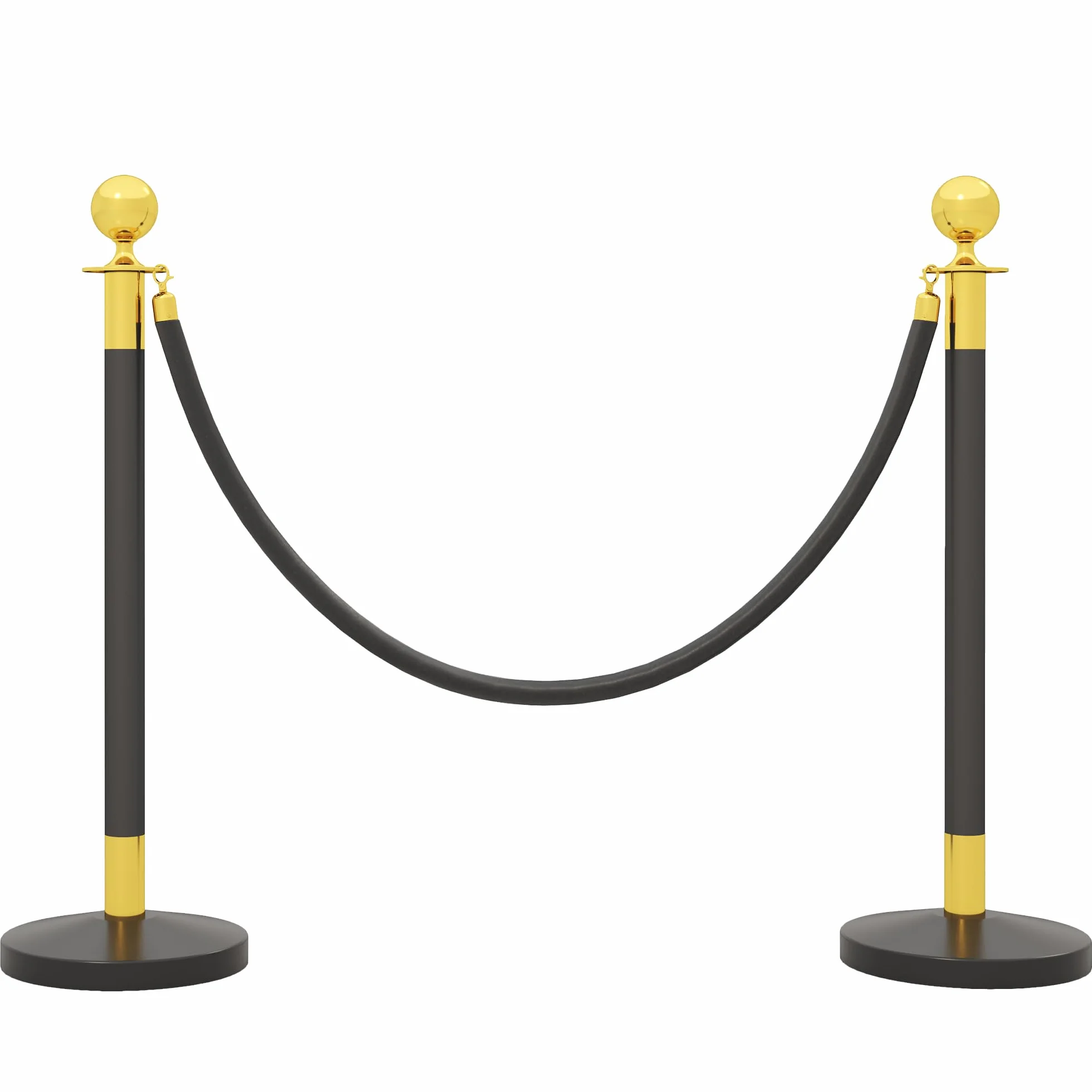 HOMCOM Colonnine Segnapercorso con Corda Vellutata di 1.5 m e Base Riempibile, Paletti Delimitazione Transenna Eliminacode in Acciaio Inox, per Hotel e Ristorante, Ø32x96 cm, Nero