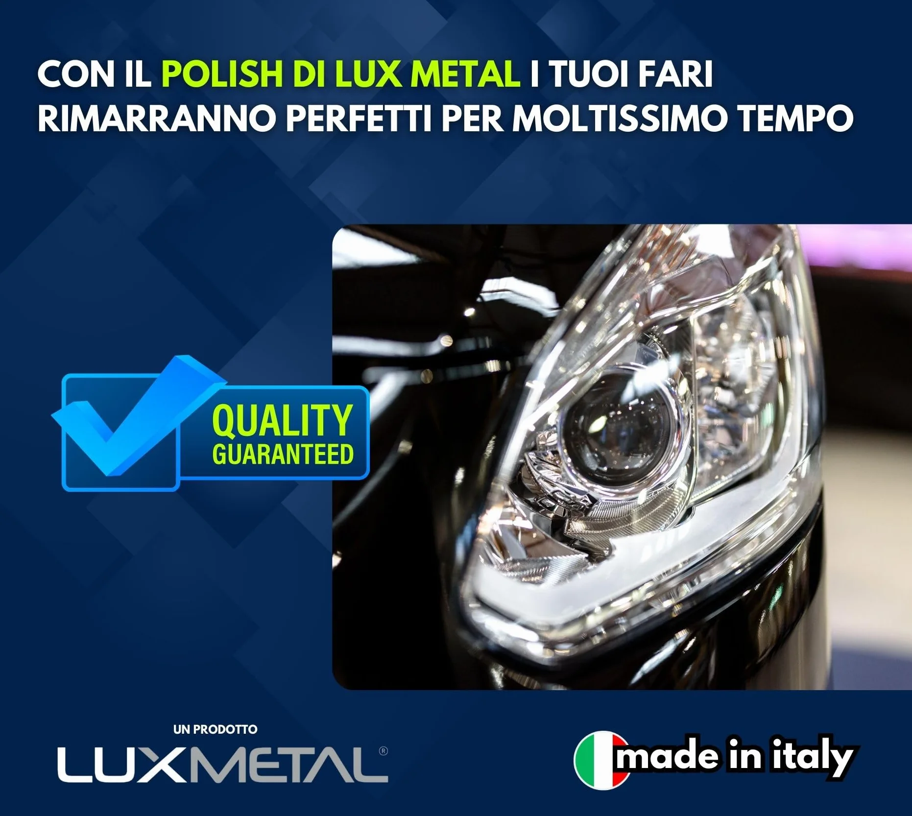 Lux Metal - Polish Lucidante Rinnova Fari 250 Gr Pasta Abrasiva ideale per lucidare Plexiglass Trasparente Lucidatura Plastica Policarbonato Rimuovi Graffi Plastica FanaliRinnova Fari Auto (250 Gr)