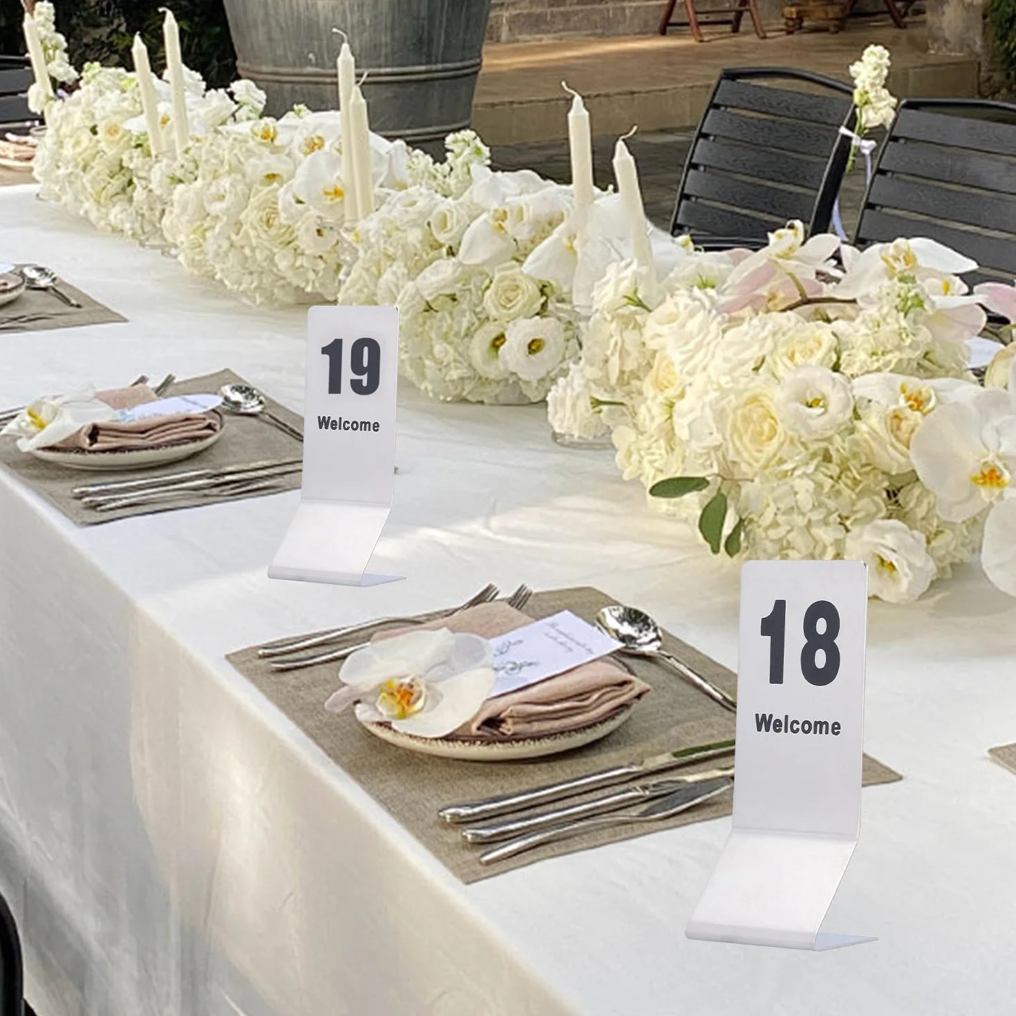 10 Pezzi Numeri Carte da Tavolo in Acciaio Inossidabile, 11-20 Doppio Lato Numeri Tabella Numeri da Tavolo Ristorante Biglietto per Matrimoni per Eventi, Banchetti, Servizio di Ristorazione(11-20)