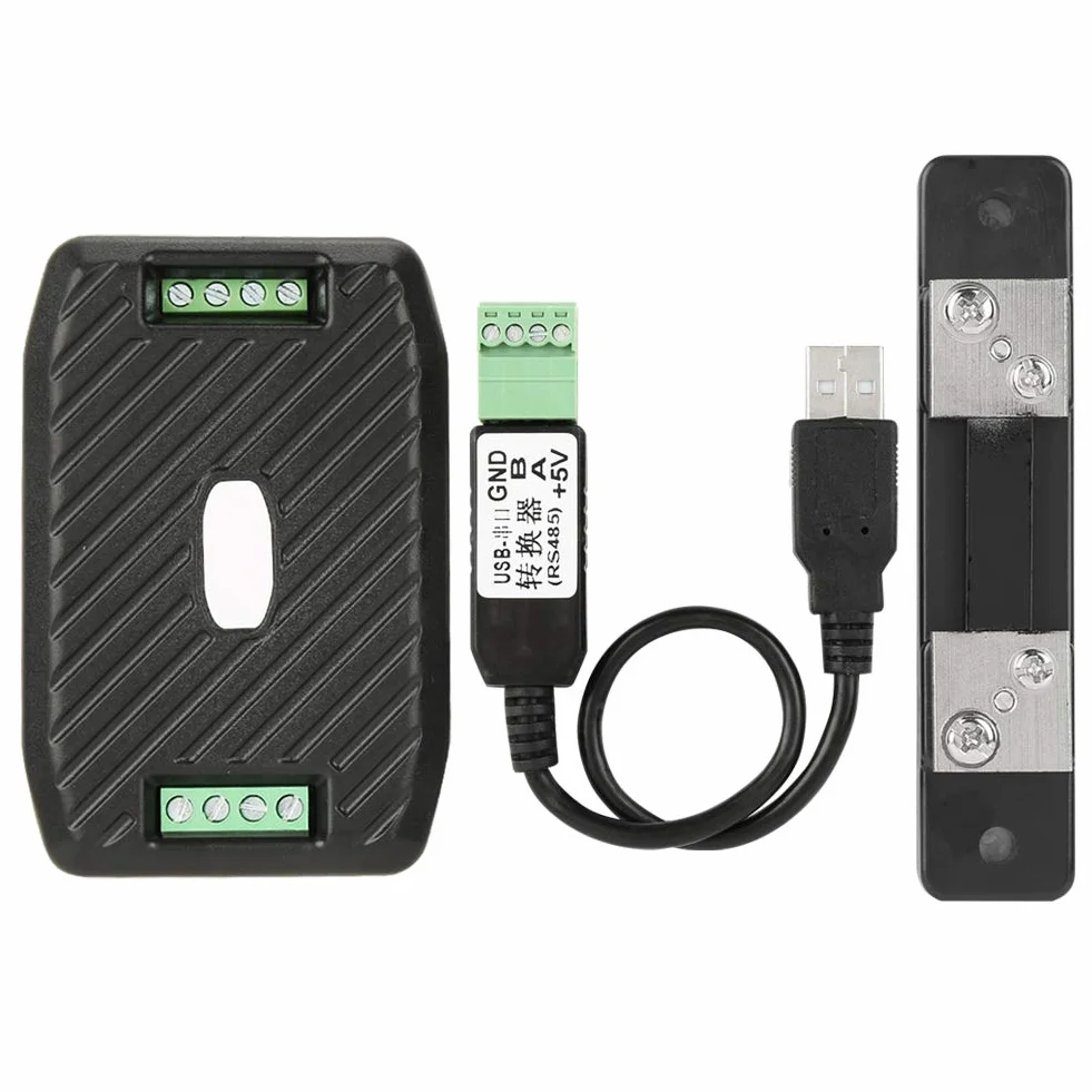 PZEM-017 Scatola di comunicazione CC Interfaccia Modbus 0-300V 300A Shunt Cavo USB Tensione Corrente Potenza Consumo energetico Misuratore(PZEM-017+50A+USB)