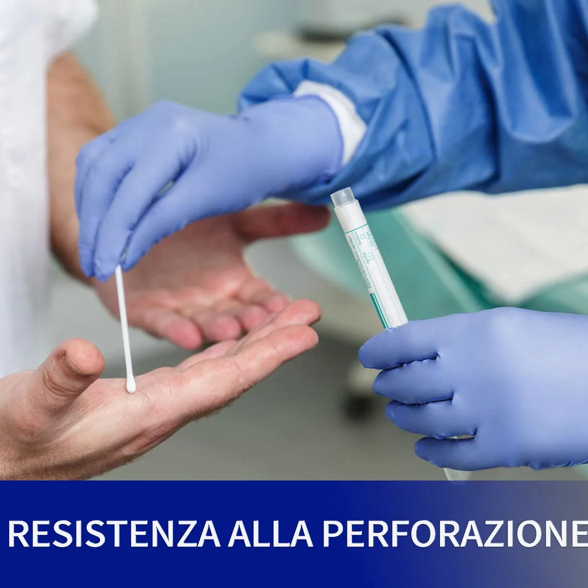 Guanti Monouso da esame in Nitrile Azzurro Taglia L 100 pezzi Ipoallergenici CE EN374 EN455 3,5 Mil