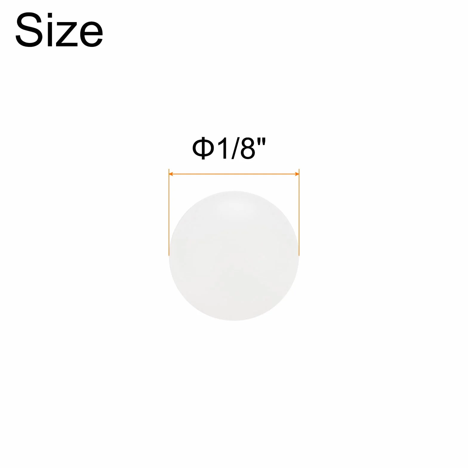 QUARKZMAN 50pz PP Plastica Cuscinetti Sferici 1/8" 3,175mm Solido Plastica Sfere G1 Precisione Mini Sfere