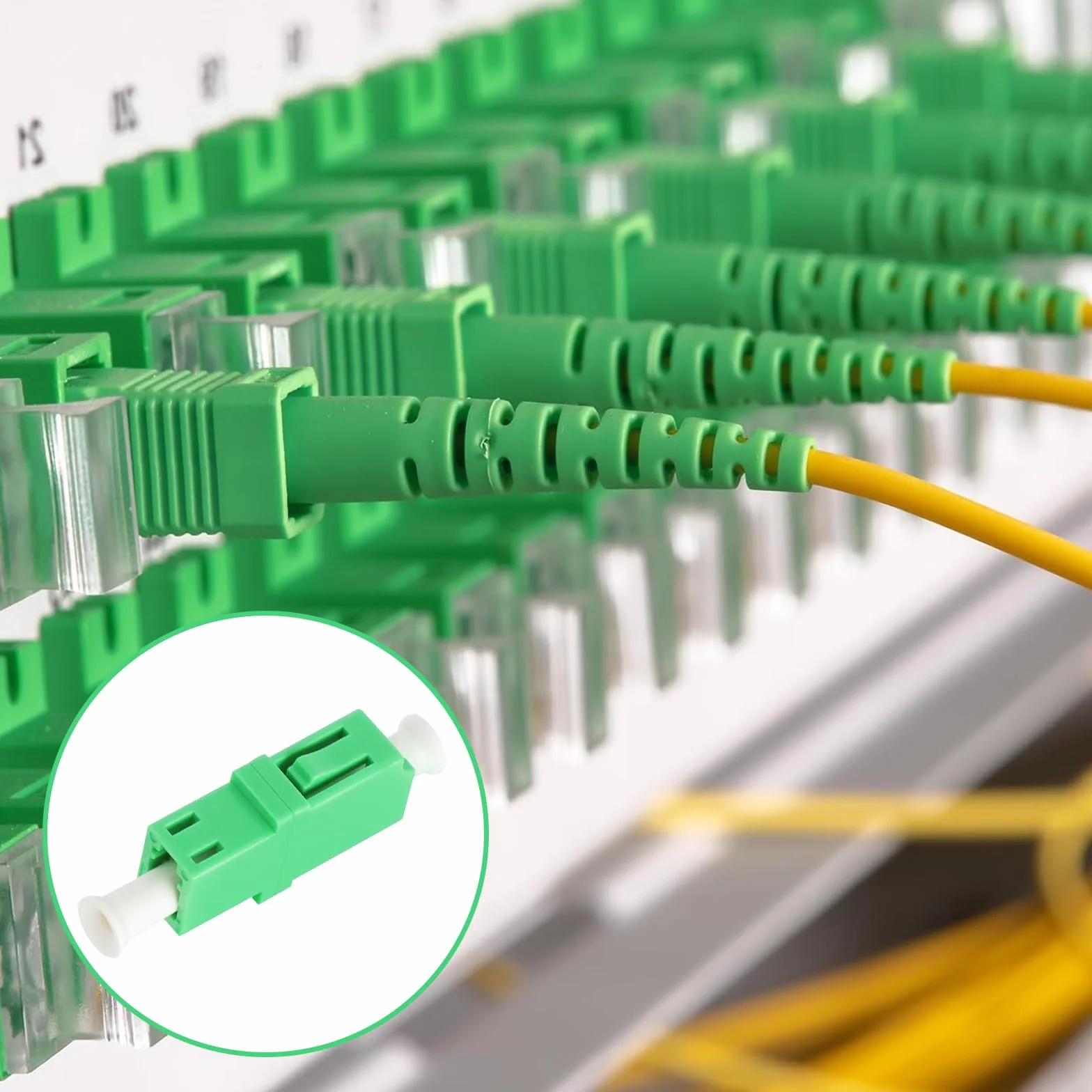 TNSLAND Adattatore in Cavo Fibra Ottica 5 Pezzi, Accoppiamento PC Monomodale, Fibre Optic Adapter LC/APC Simplex