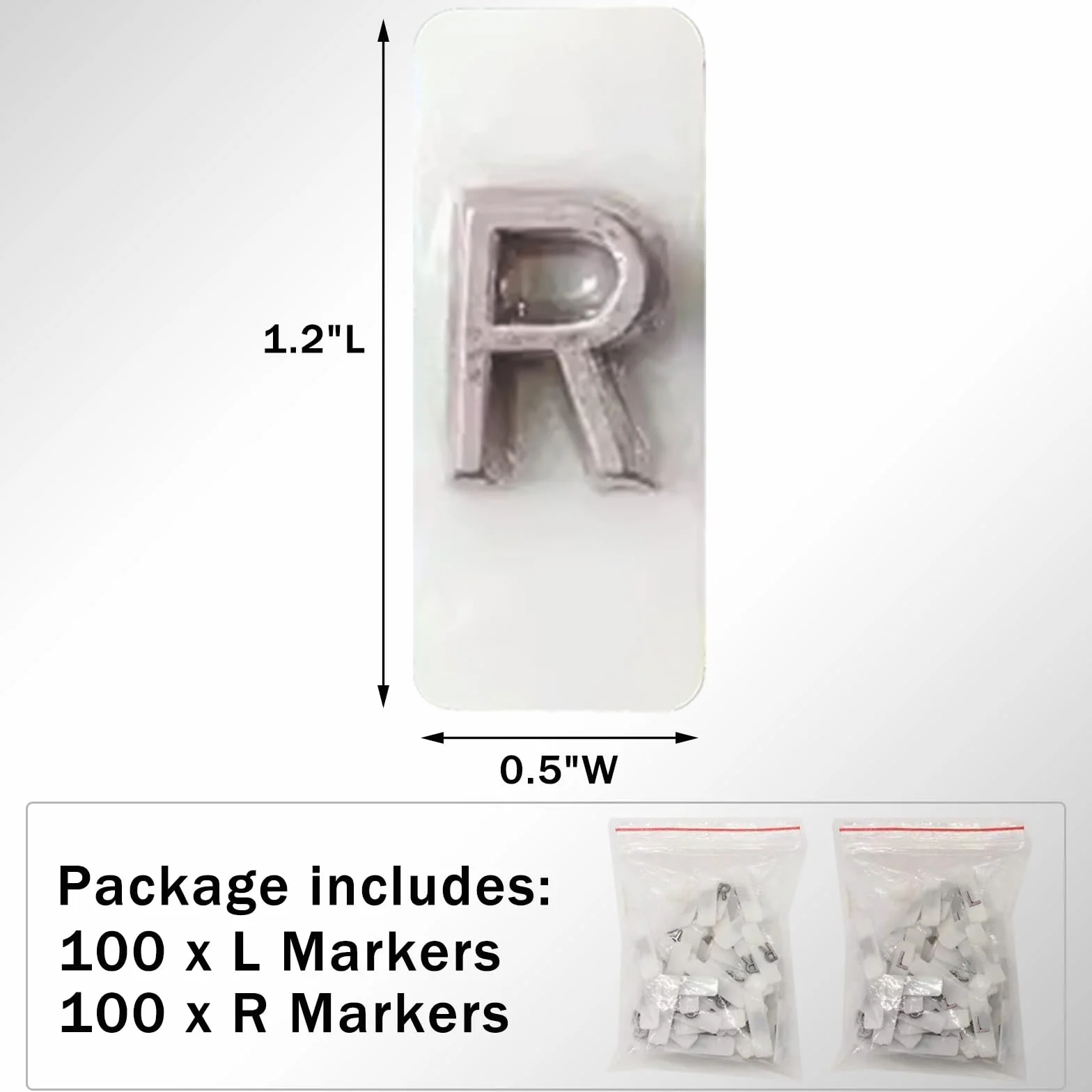 Segnatori a raggi X con iniziali L R radiologia Darkroom forniture 100 pezzi