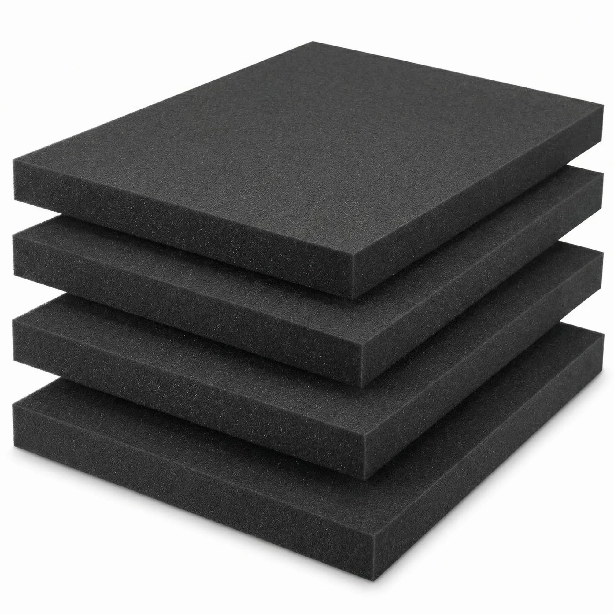 QWORK® 4 Pezzi Poliuretano Espanso 40 x 30 x 4 cm - Tagliabile e Personalizzabile - per Valigie, Miniature, Attrezzi