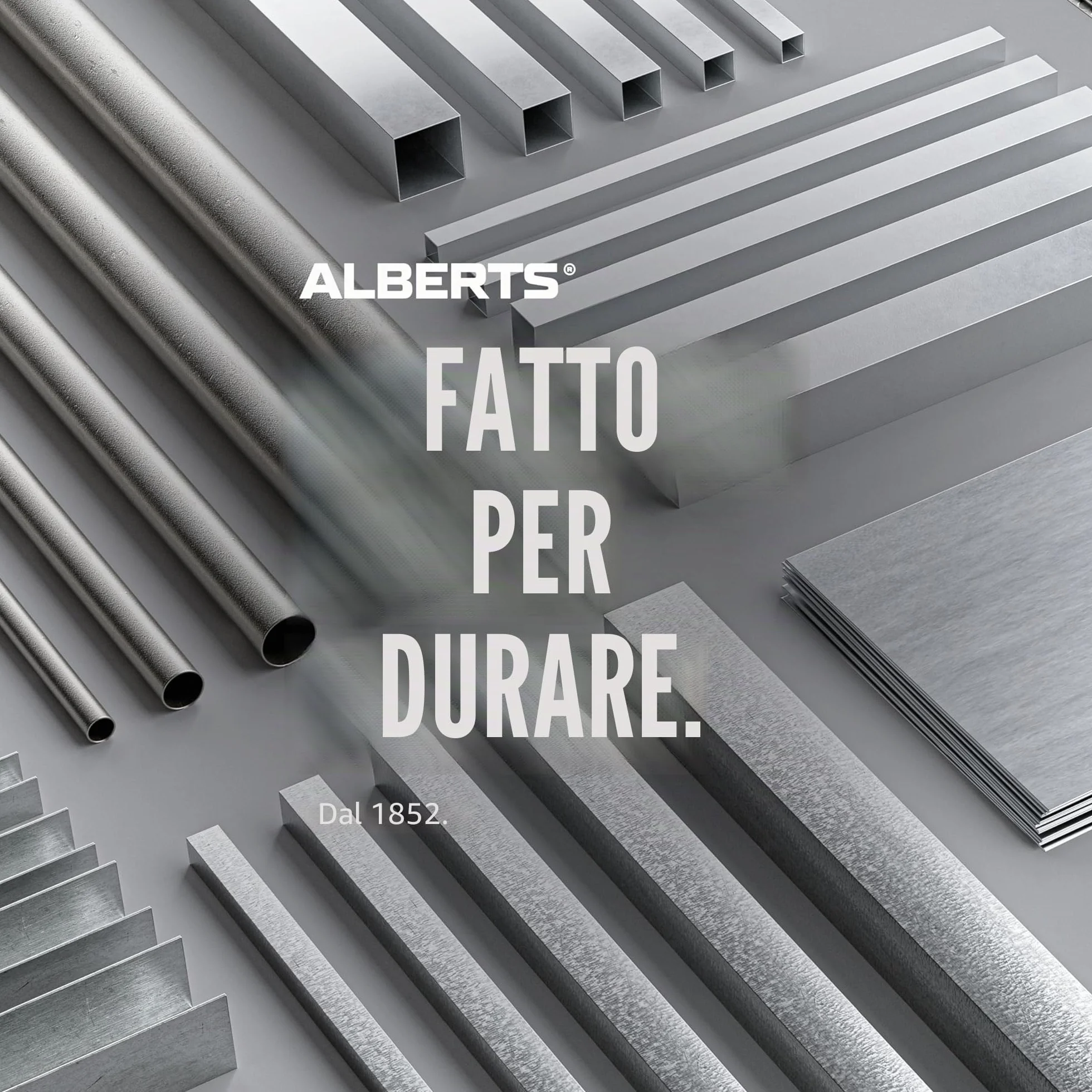 Alberts 433611 Barra piatta, autoadesiva, alluminio, bianco, 1000 x 30 x 2 mm