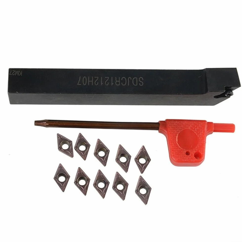 Barra di alesatura SDJCR1212H07 portautensili + 10 inserti in carburo DCMT0702