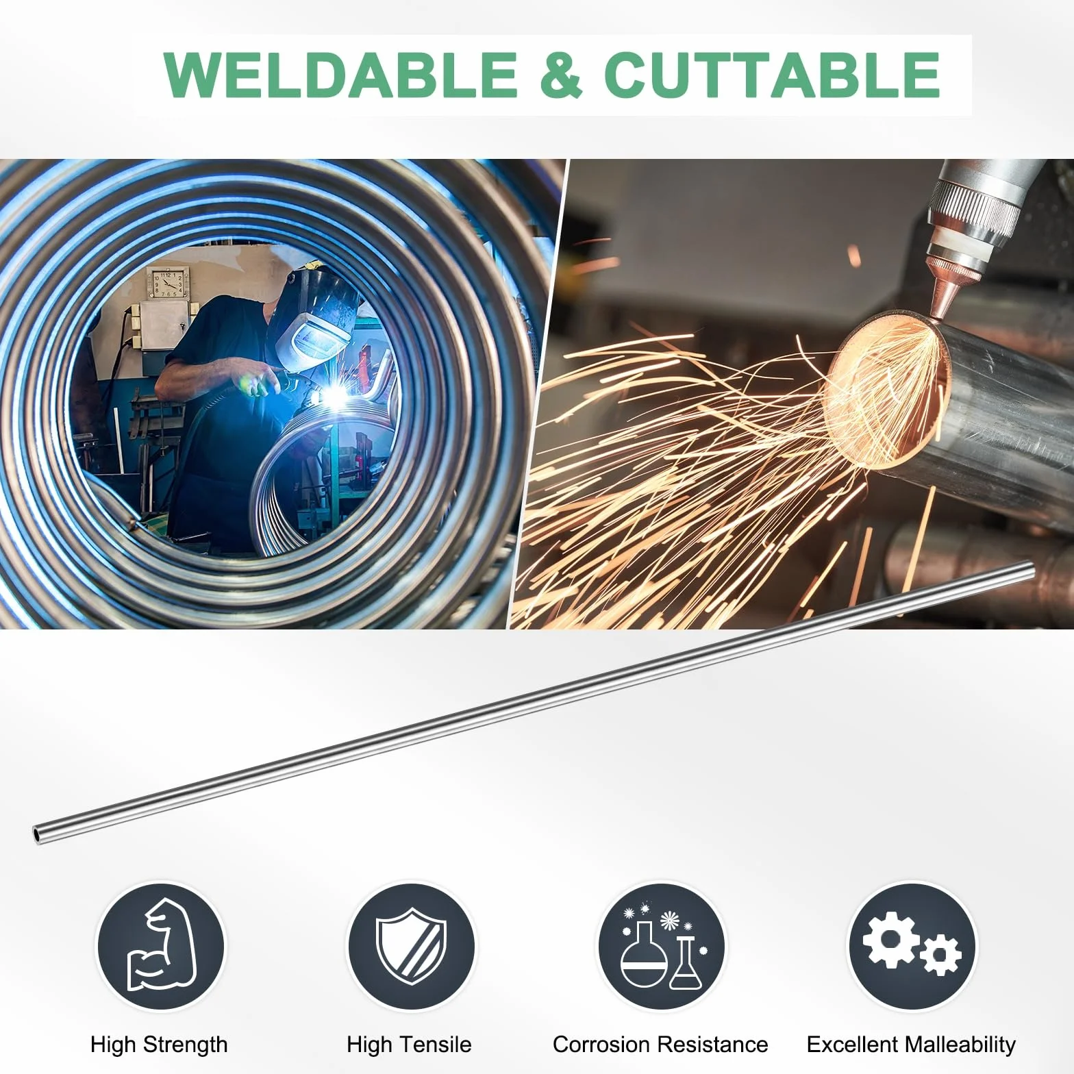 M METERXITY 1 Pcs 250mm Tubo In Acciaio Inossidabile 316, 5mm Diametro Esterno 1mm Spessore Parete Tubo In Acciaio Inossidabile Senza Saldature [0.2x0.04x9.8IN]