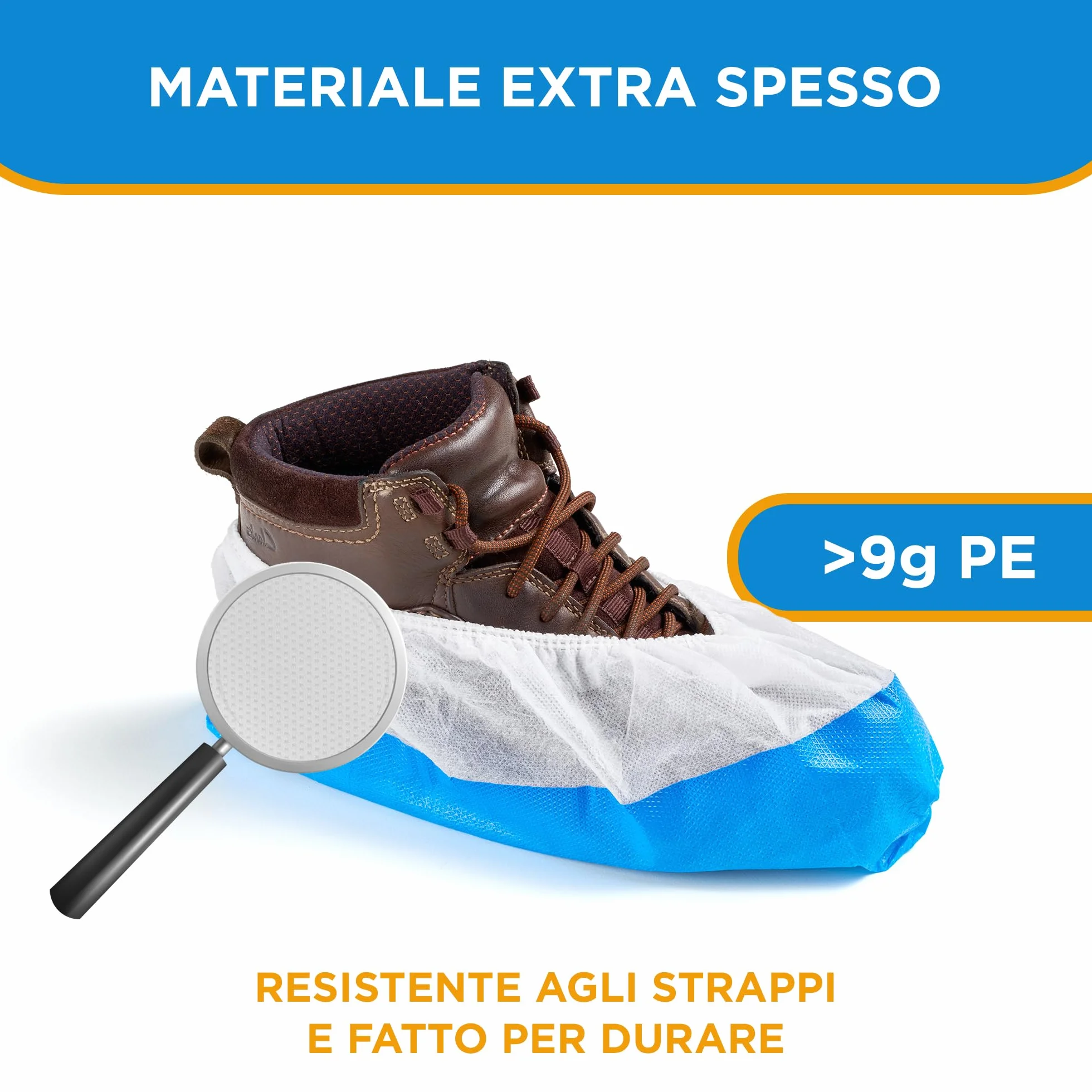 Copriscarpe monouso usa e getta impermeabili antiscivolo extra forti suola rinforzata 100 pezzi