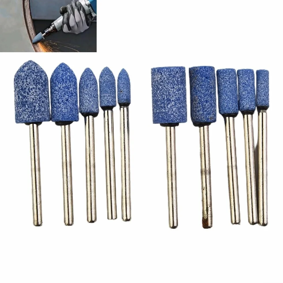 Eawfgtuw Set di punte per smerigliatura in ceramica, 10 pezzi, kit di punte rotanti per metallo, legno, lucidatura di giada, compatibile con fusti con gambo da 1/8 di pollice