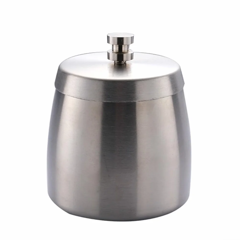 Raccoglitore di fuliggine in acciaio inox con coperchio, per interni ed esterni, design antivento per terrazze e giardini, facile da pulire, a prova di odore (argento)