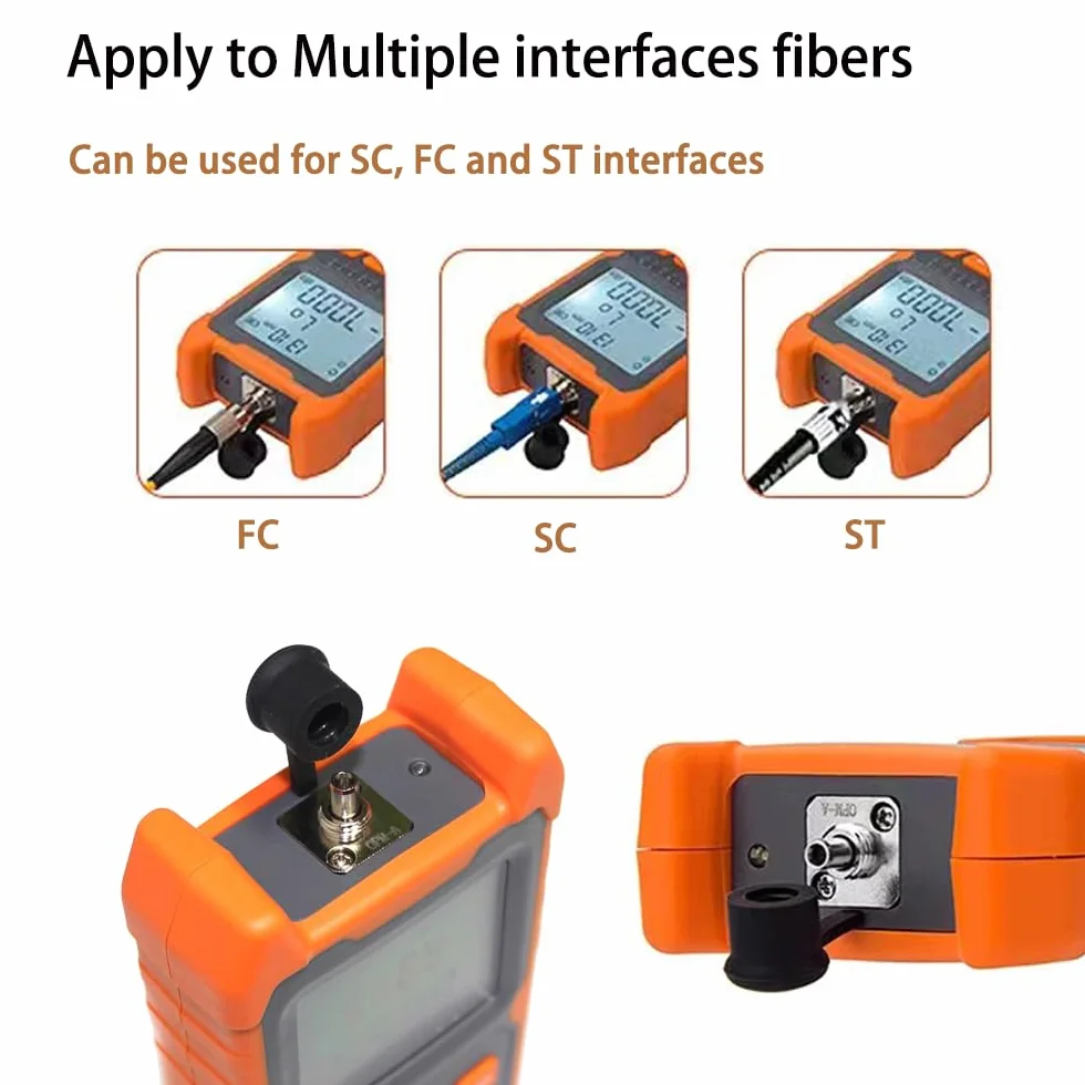 Misuratore di potenza in fibra ottica FTTH -70 dBm a +6 dBm, Tester cavo portatile FC/SC/ST interfaccia universale, 8 lunghezze d'onda