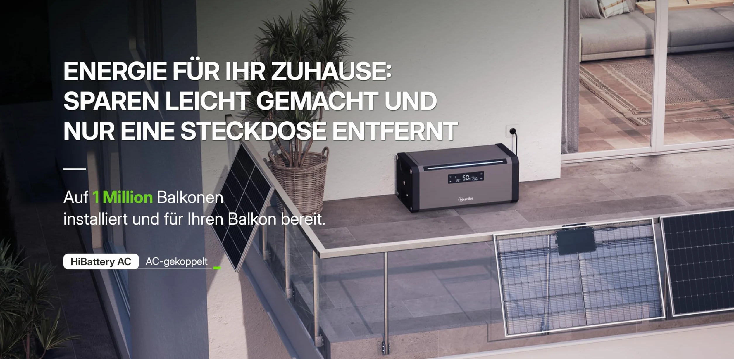 Hoymiles HiBattery AC 1,92 kWh, soluzione di storage plug and play per centrali elettriche da balcone e fotovoltaiche, espandibile fino a 11,52 kWh (set di controllo completo, 1 HiBattery AC)