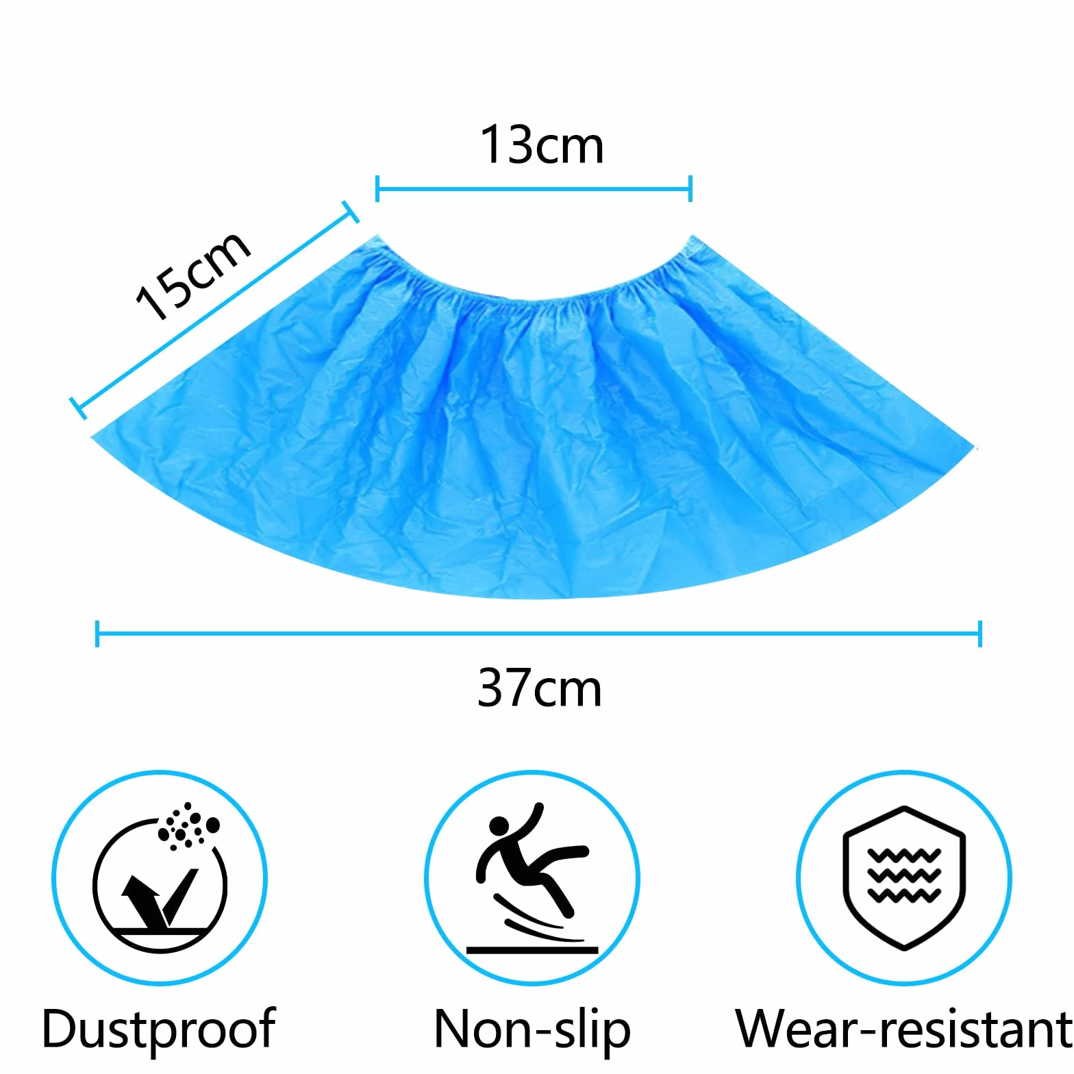 Copriscarpe Monouso in TNT Blu 100 Pezzi Antipolvere Antiscivolo Traspiranti