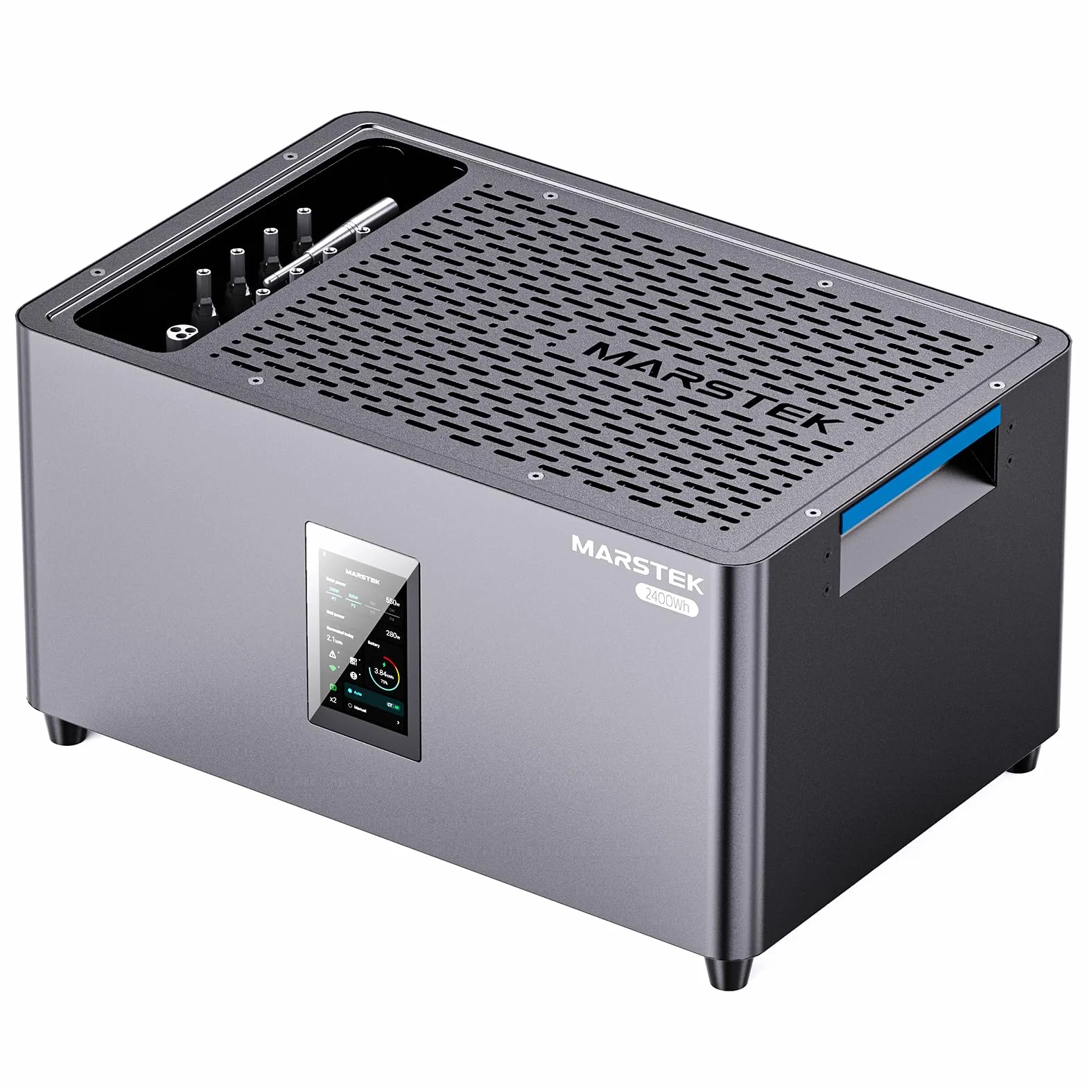 MARSTEK Centrale elettrica da balcone all-in-one con accumulo, 4 MPPT ingresso solare 2400W, capacità batteria 2.56kWh, 6000 cicli di ricarica, batteria LFP, con APP, Plug&Play, 0% IVA (Jupiter C plus