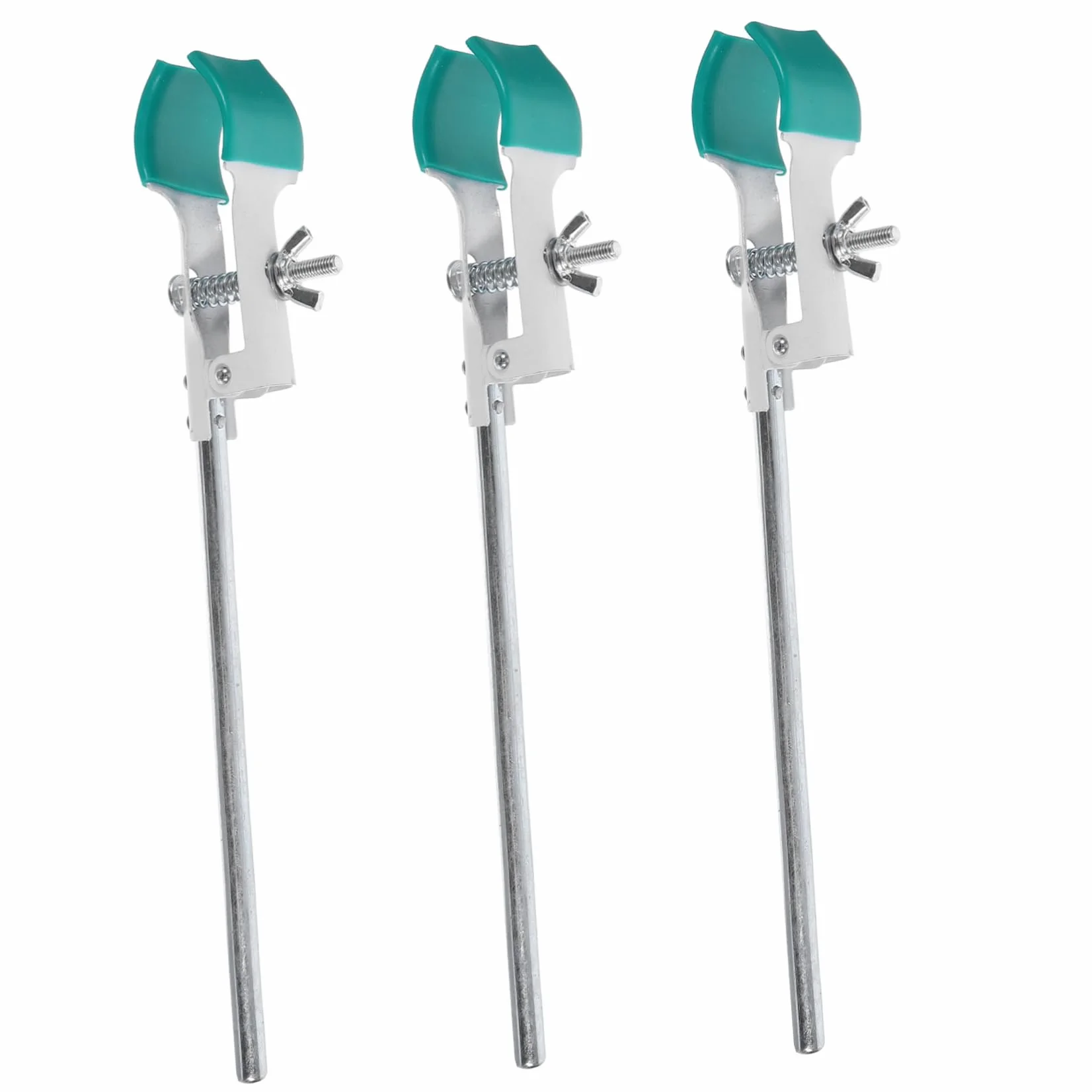 Zerodeko Morsetti per Laboratorio 3pezzi in Acciaio al Carbonio e Pvc Nero, Forma a Dito, Fissaggio Sicuro per Beaker e Flask, per Esperimenti Didattici e Laboratori Industriali