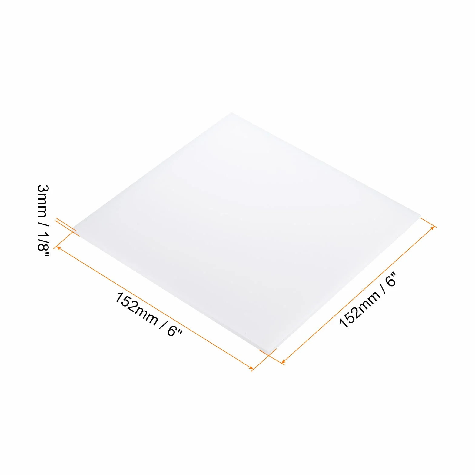 Lastra In HDPE 152 X 152 X 3mm Lastra In Polietilene Ad Alta Densità Tagliere Bianco Blocco Solido [Per Uso Marino DIY Pavimentazione Domestica]
