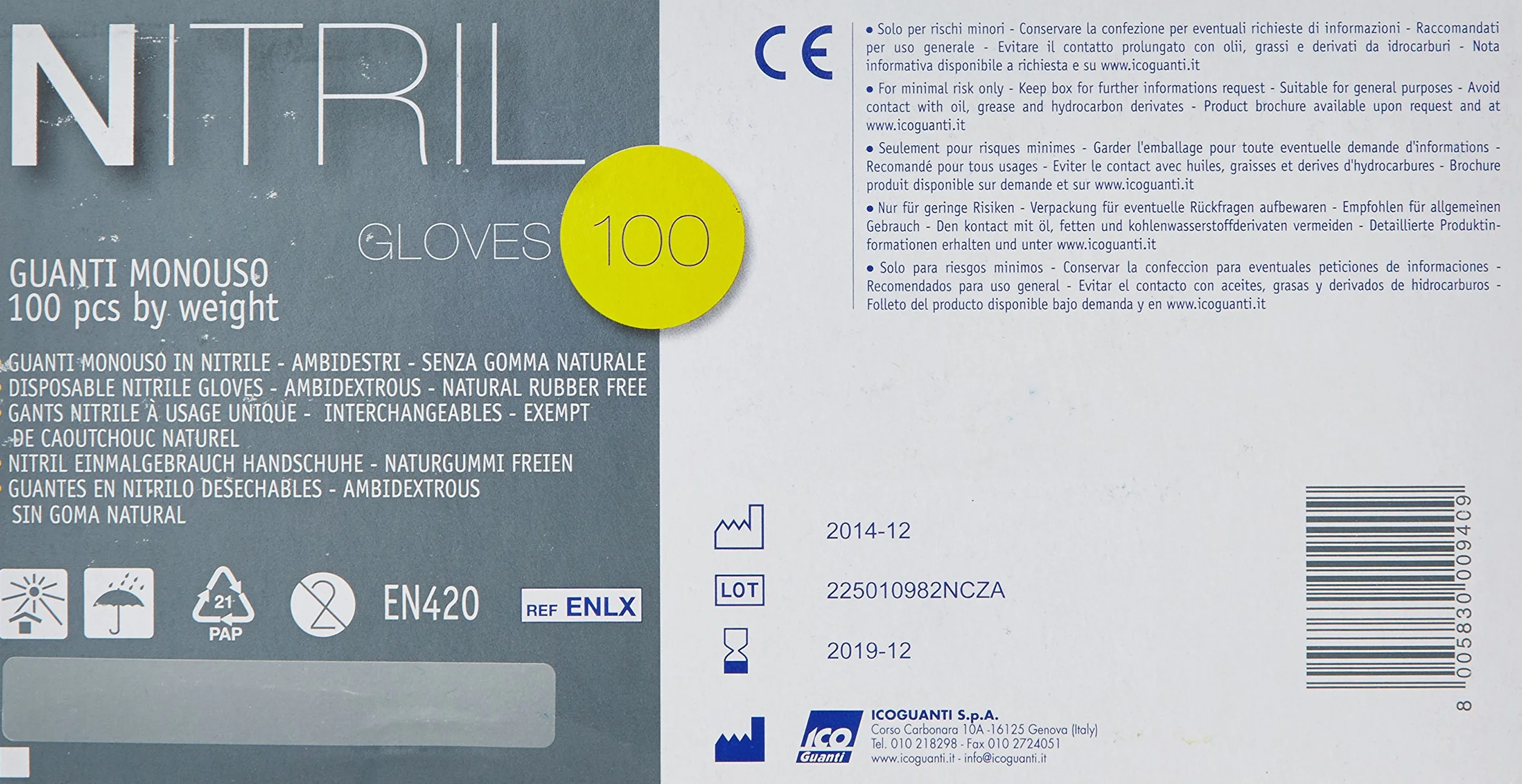 Guanti Ico Nitrile 100 Medi