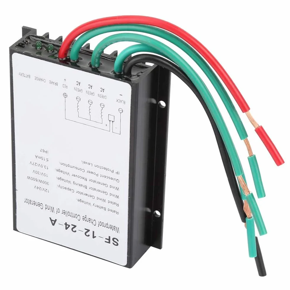 Regolatore a turbina eolica, 12 V / 24 V 300 W / 600 W Regolatore regolatore di carica per generatore a turbina a impermeabile per lampada stradale solare, lampada cortile,