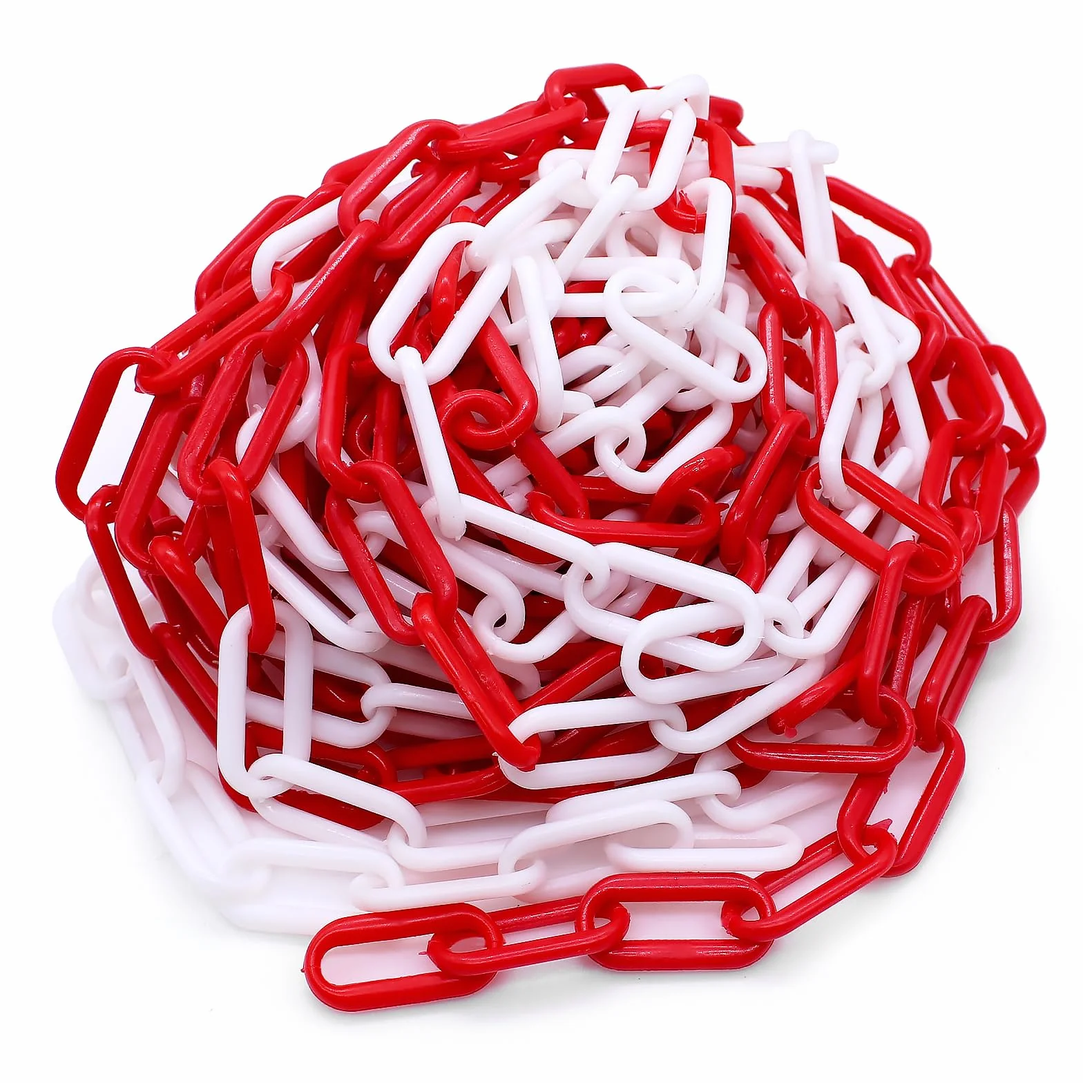 10 m Catena Plastica Rosso e Bianco, Spessore 6 mm, per Bloccare Superfici, Ben Visibile, Stabile e Maneggevole