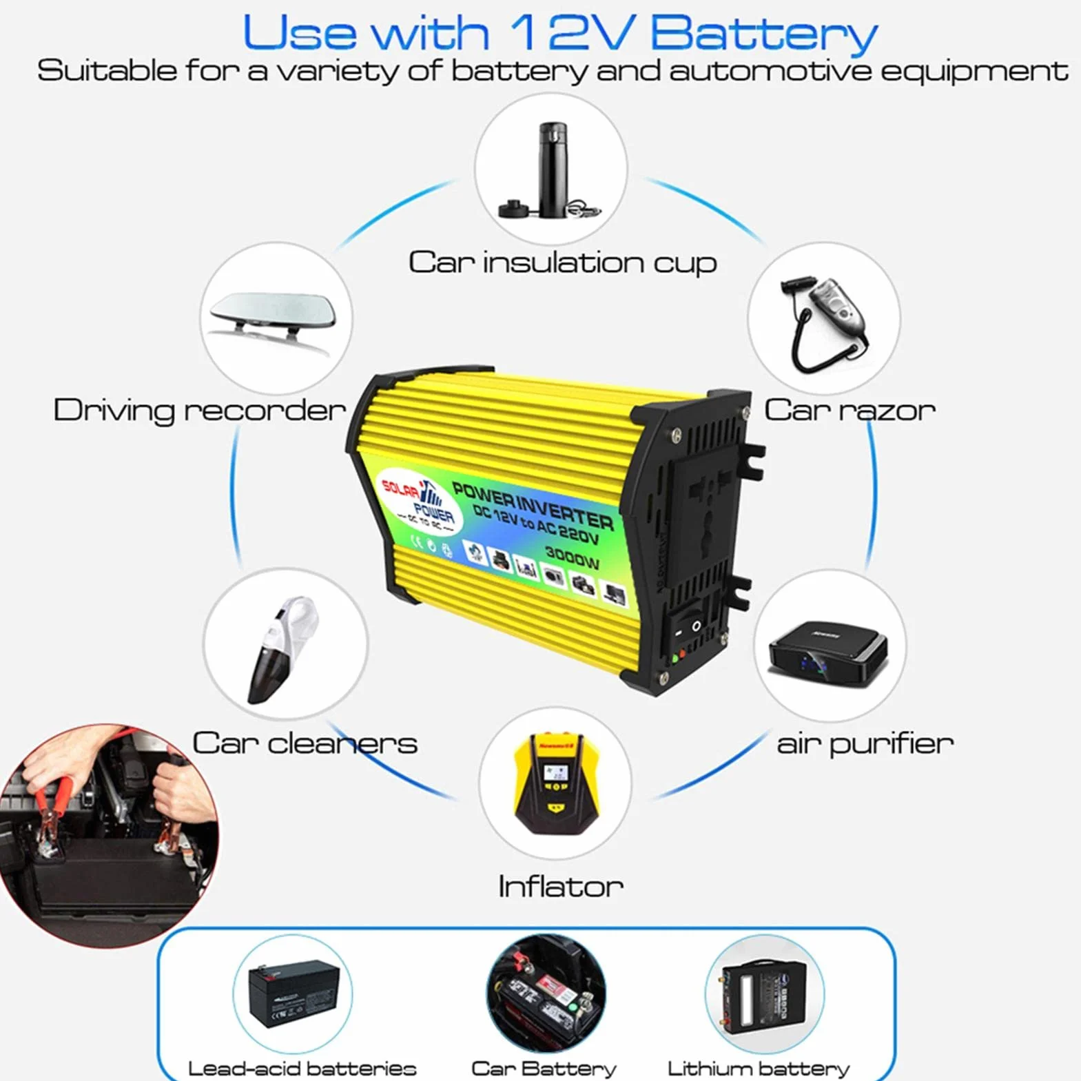 Kit Completo di energia Solare,Kit Completo di Pannelli solari per Camper - Kit Solare Fuori Rete con Pannello Solare E Inverter 3000W, Regolatore di Carica Solare 30A