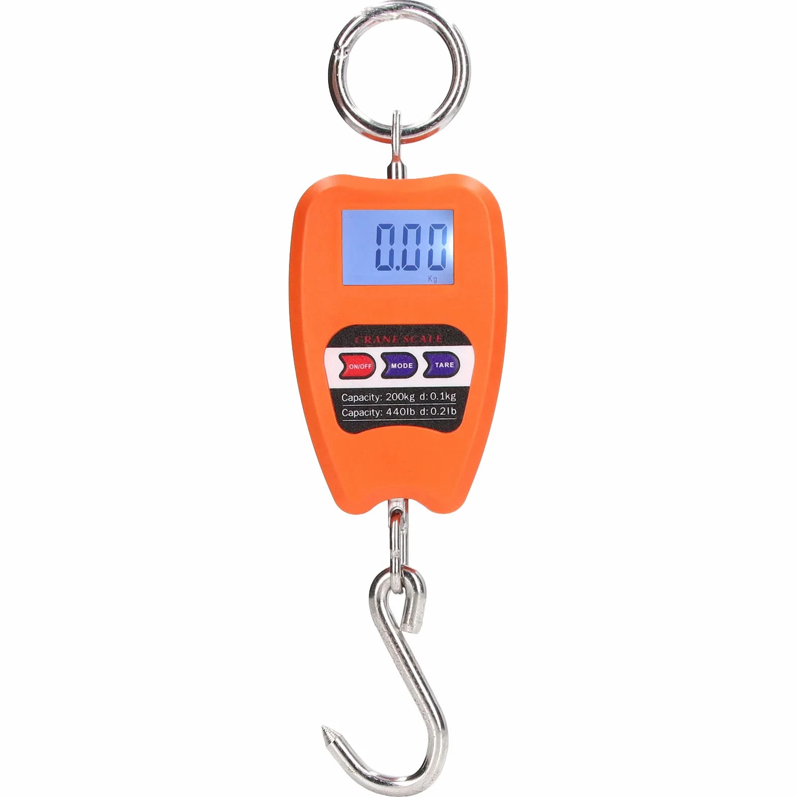 Bilancia Digitale Pesa con Gancio 440 lb/200 kg Portatile con Display LCD Retroilluminato