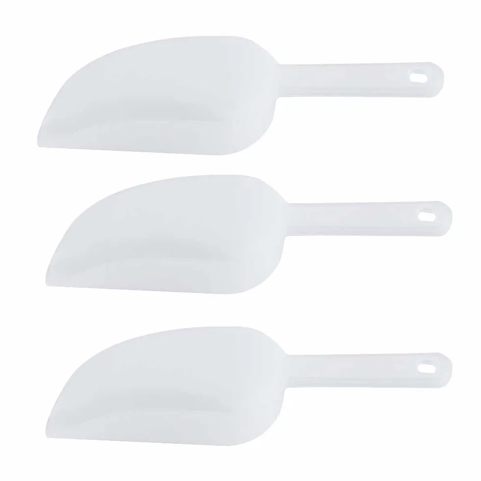 Paletta per ghiaccio, piccola pala per ghiaccio in plastica satinata, paletta per cibo, farina e caramelle, paletta multiuso per bar, feste, matrimoni (3 pezzi)