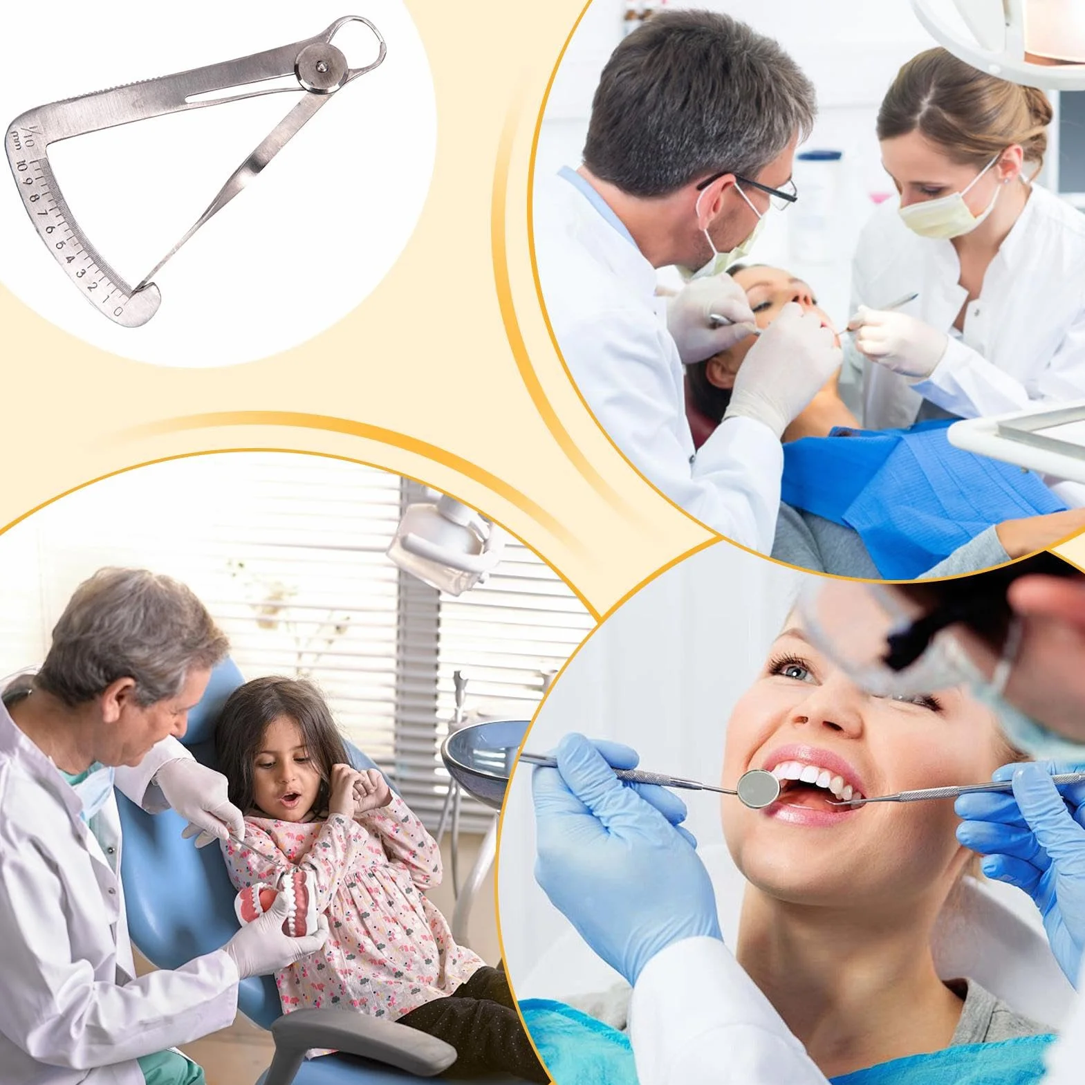 Calibro del triangolo di precisione in acciaio inossidabile - Utensile dentale ad alta precisione, spessore manuale corona