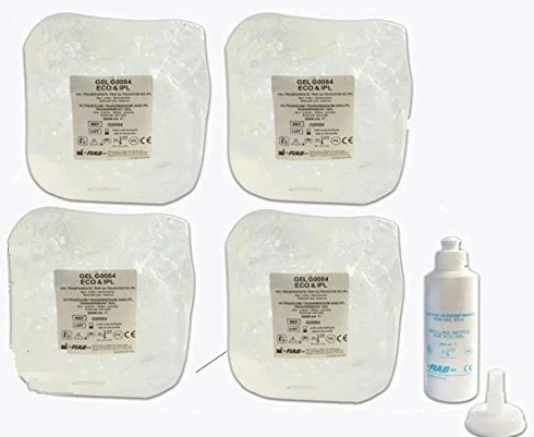 4 sacche di Gel liquido trasparente per ultrasuoni e luce pulsata da 5000 ml