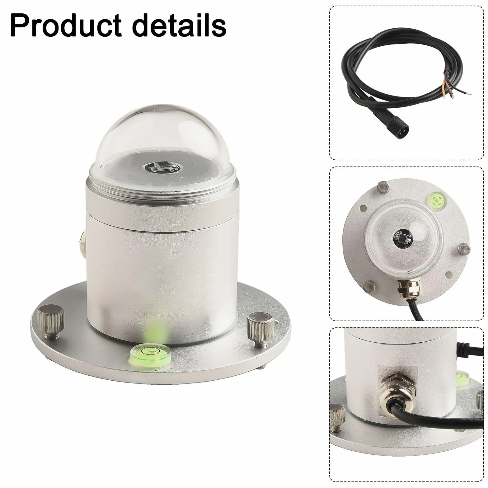 Sensore di radiazione solare totale 0-2000W/m2 con elevata precisione di assorbimento ±5% per misurazione della luce solare, gamma di lunghezze d'onda 400-1100nm, uscita RS485 Modbus-RTU, livello