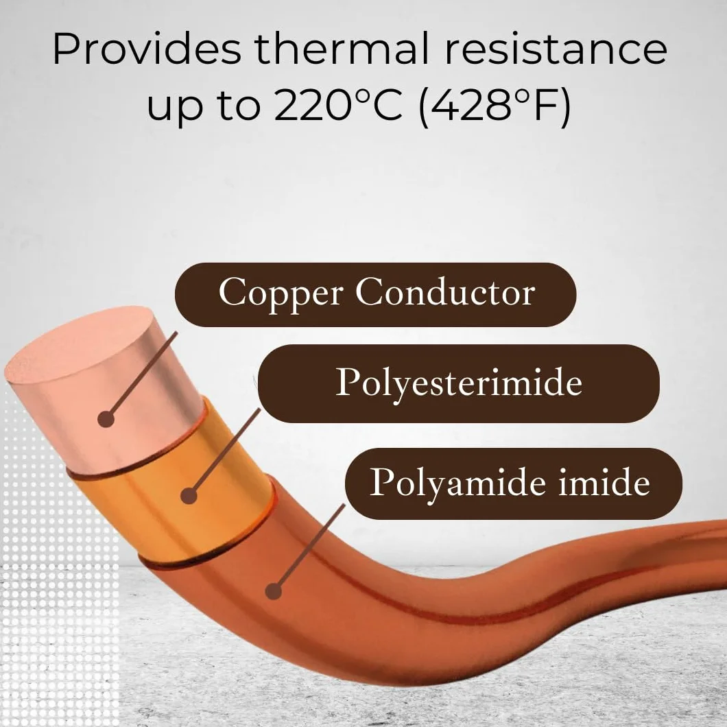 Emtel 1,02 mm (18 AWG) - 500 gr (1 LB) - 67 metri di filo di rame smaltato - Filo di avvolgimento per motori, trasformatori, altoparlanti, bobine magnetiche - fino a 220°C - doppio rivestimento