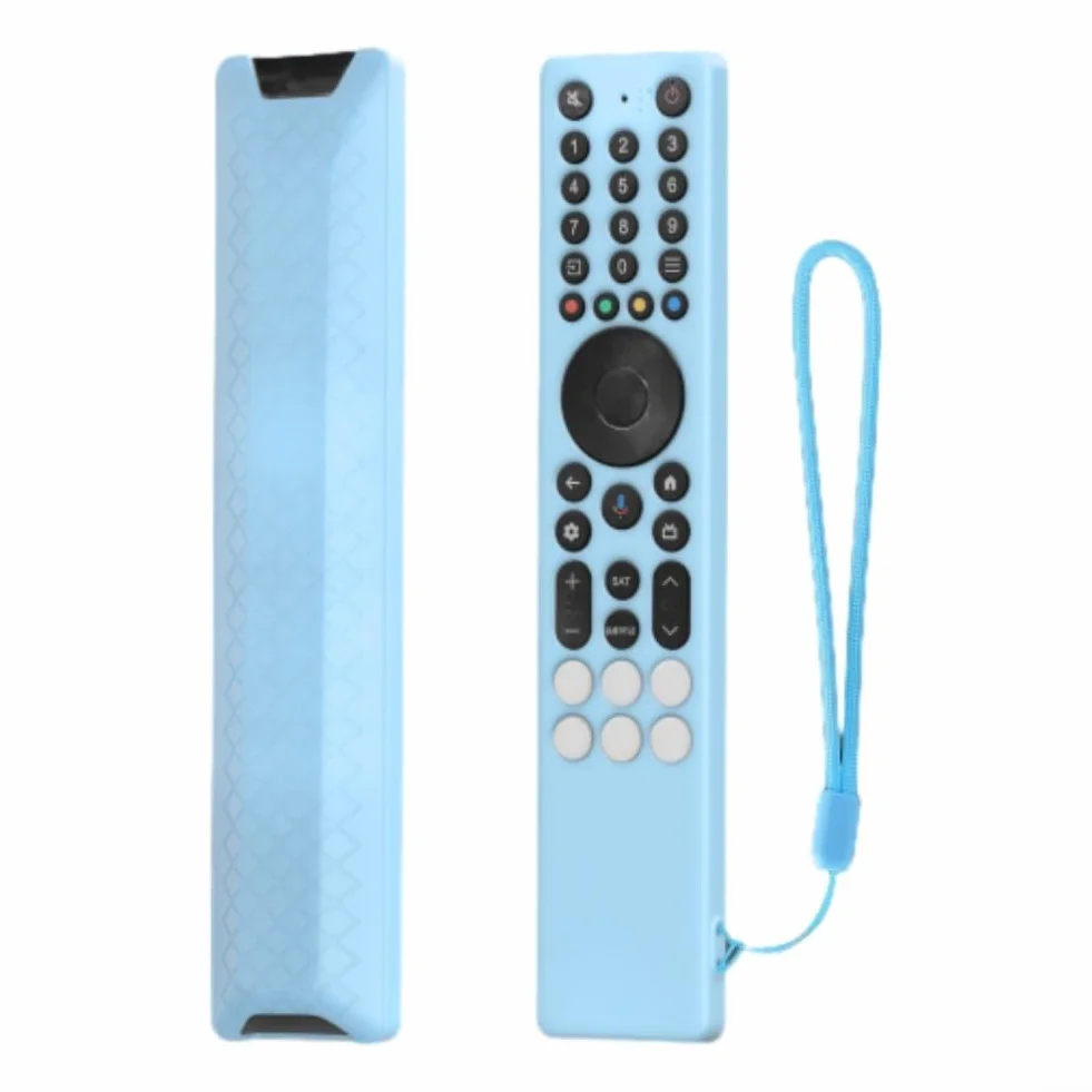 Cover in silicone per telecomando TCL RC833A che offre una vestibilità funzionale, resistenza alle cadute e compatibilità con cordino (blu)