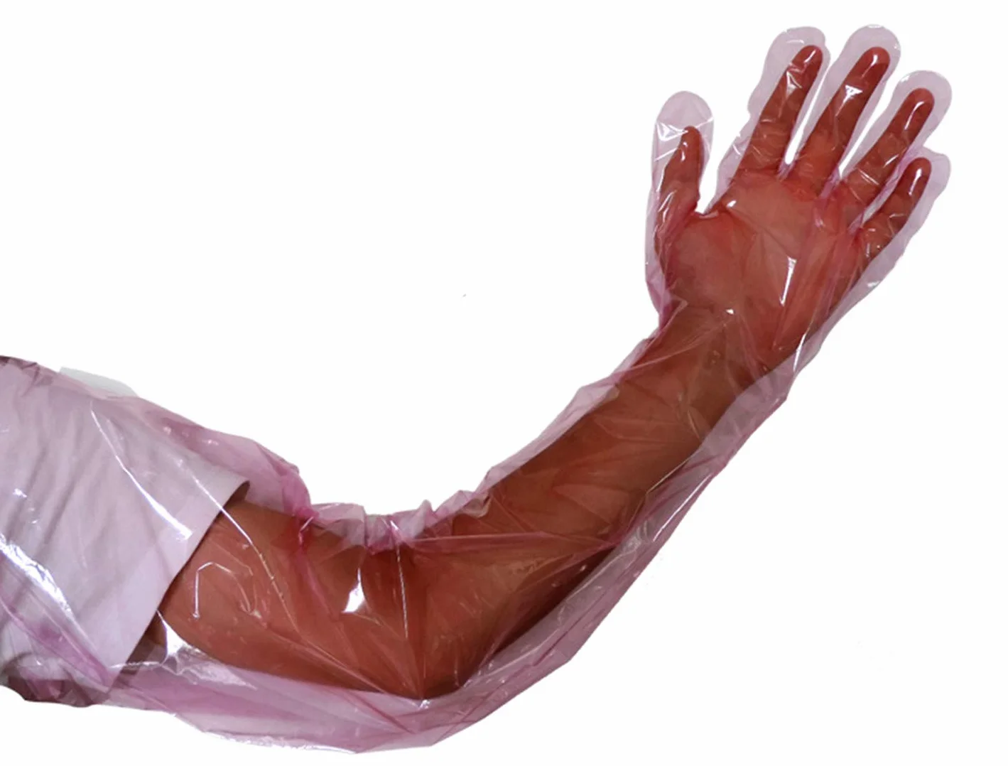 YouU Guanti Monouso a Braccio Lungo 85 cm per Esame Veterinario Rosa 10 Pezzi
